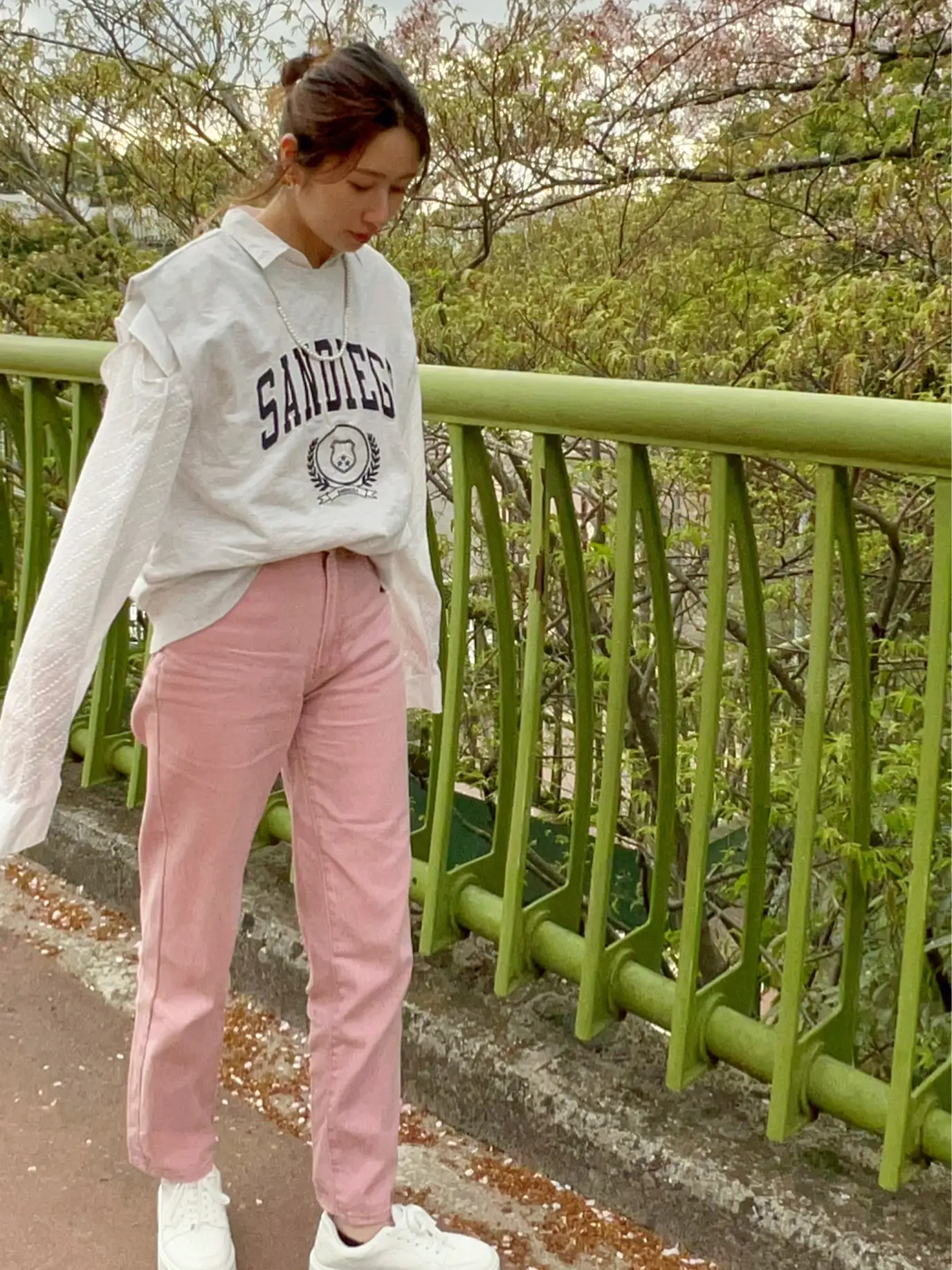 Pastel pink boyfriend jeans