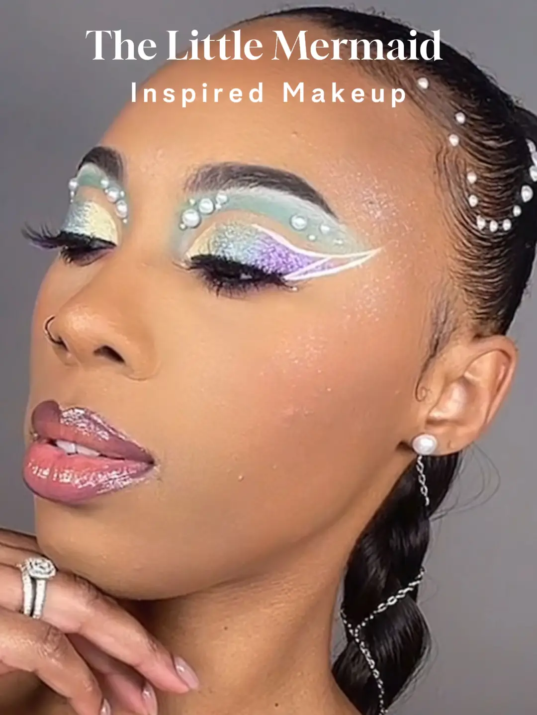 Cute little mermaid makeup 😍🧜🏾‍♀️✨ created little scales