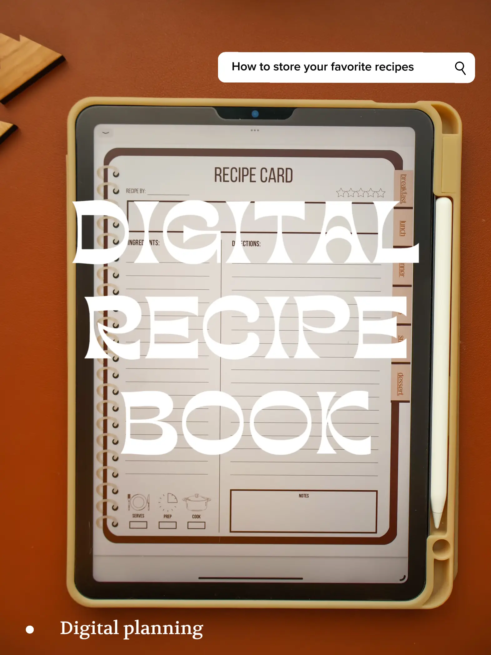 Recipe Card Printable  The Digital Download Shop