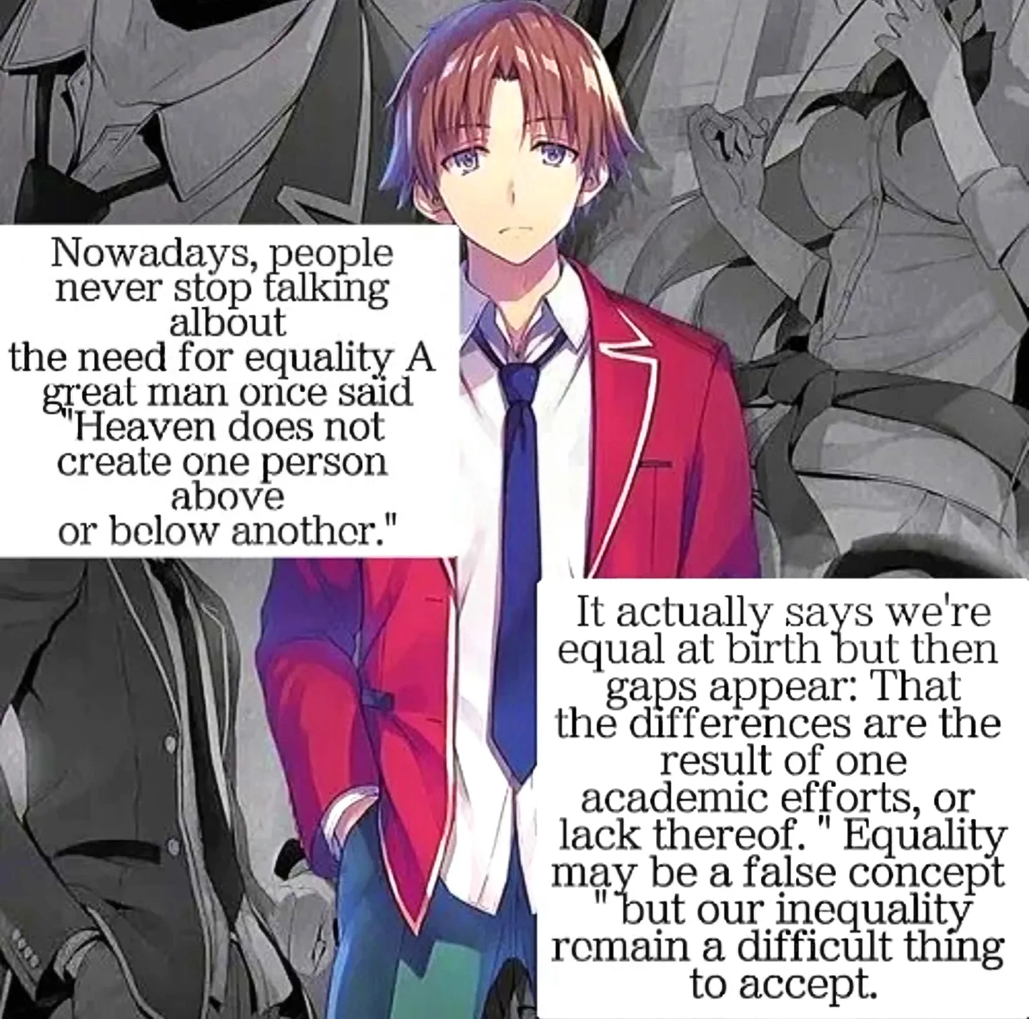 Kiyotaka Ayanokouji, anime, classroom of the elite, quotes, HD