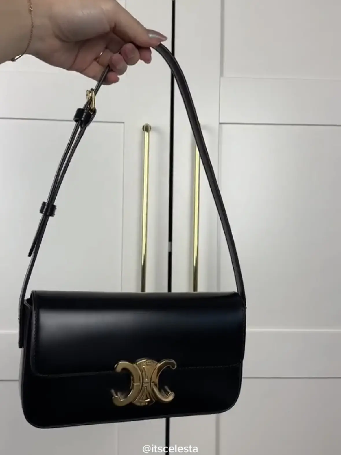 CELINE triomphe shoulde handbag review #handbag #celine #handbagtikto, celine  triomphe bag