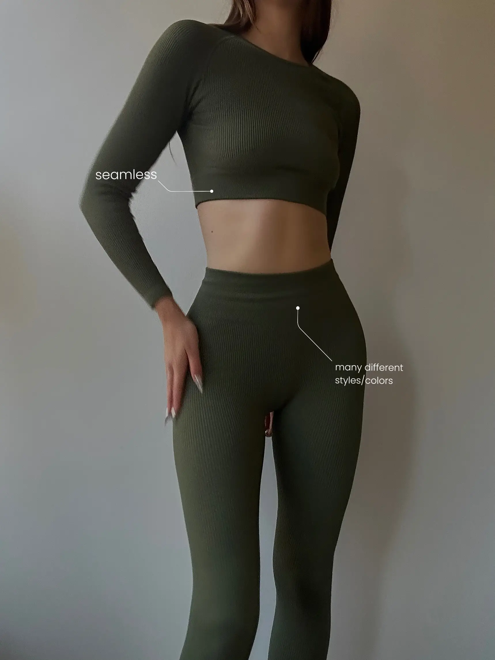 Aoxjox Yoga Outfit for Women Seamless 2 Piece Workout Gym High Waist  Leggings with Long Sleeve Crop Top Set : : Clothing, Shoes &  Accessories