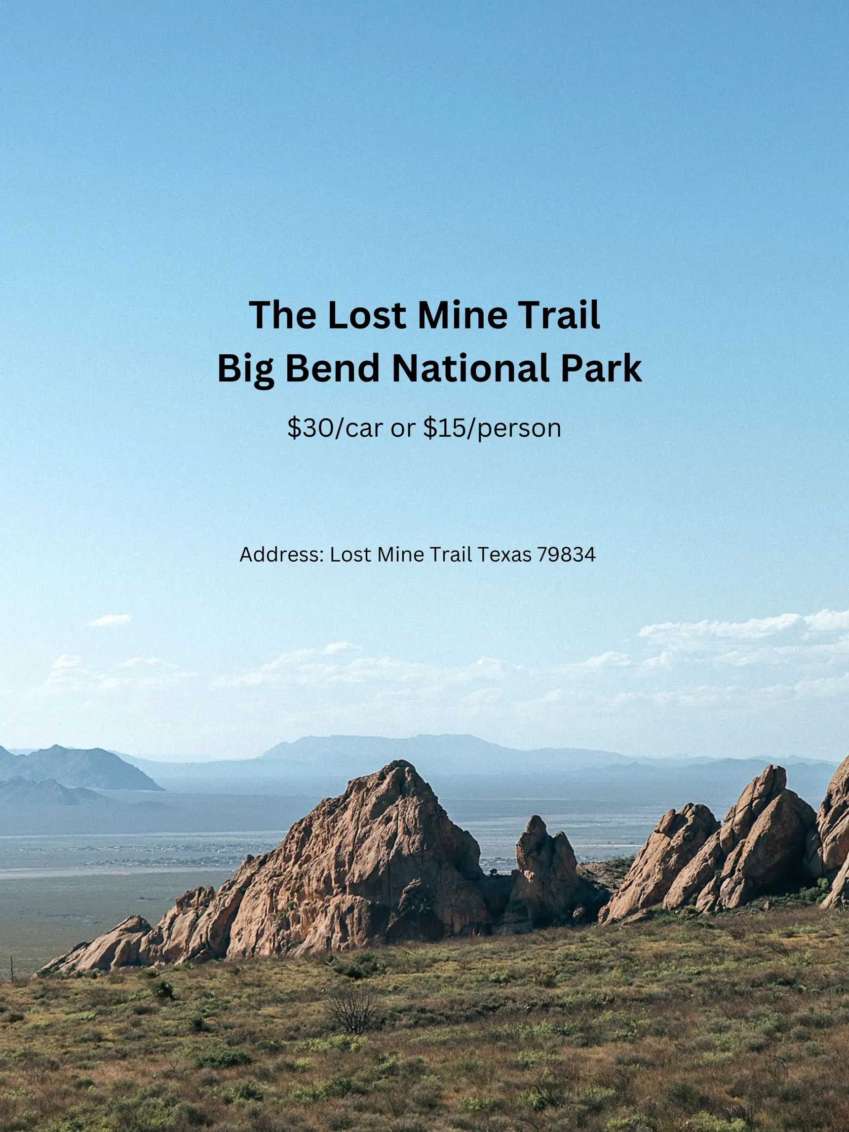  A trail with a price of $30/car or $15/person.