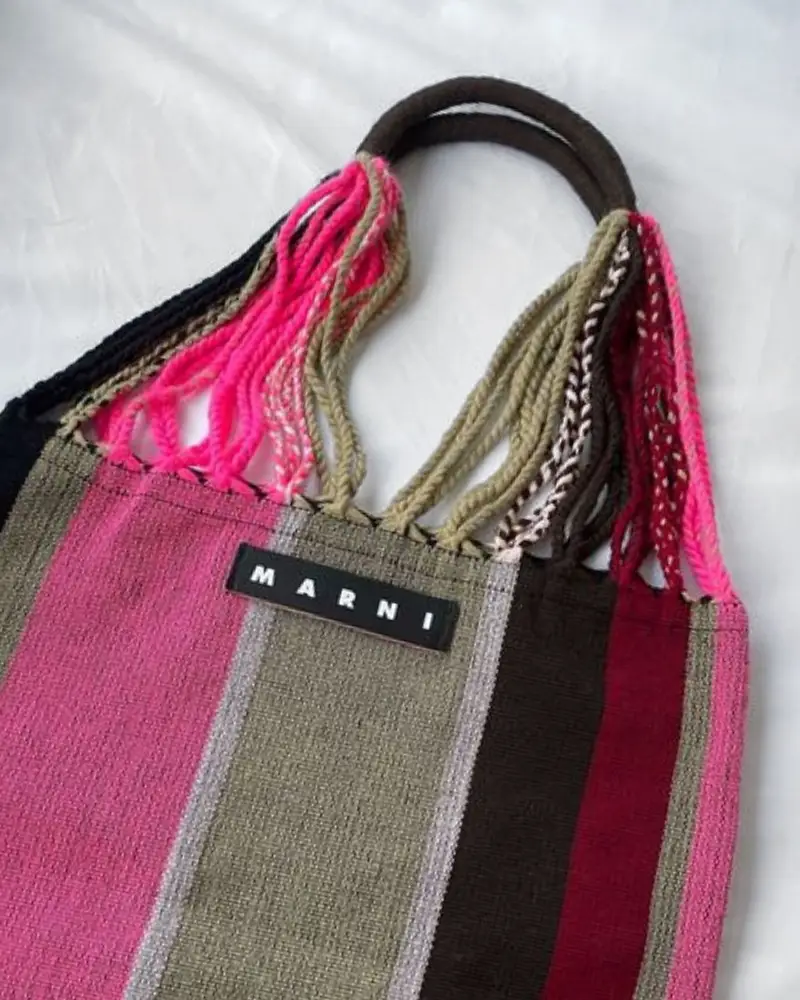 MARNI MARKET HAMMOCK BAG in multicolor crochet