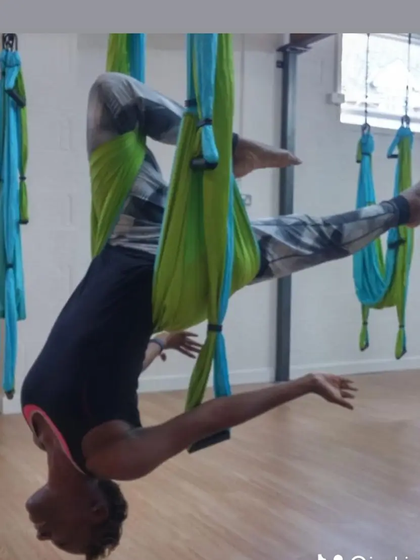 YogaTrapeze Pose of the Week 🧘 ​ The Angle pose is one of the many trapeze  poses that looks simple to do and best to do if you have tight shoulders  from