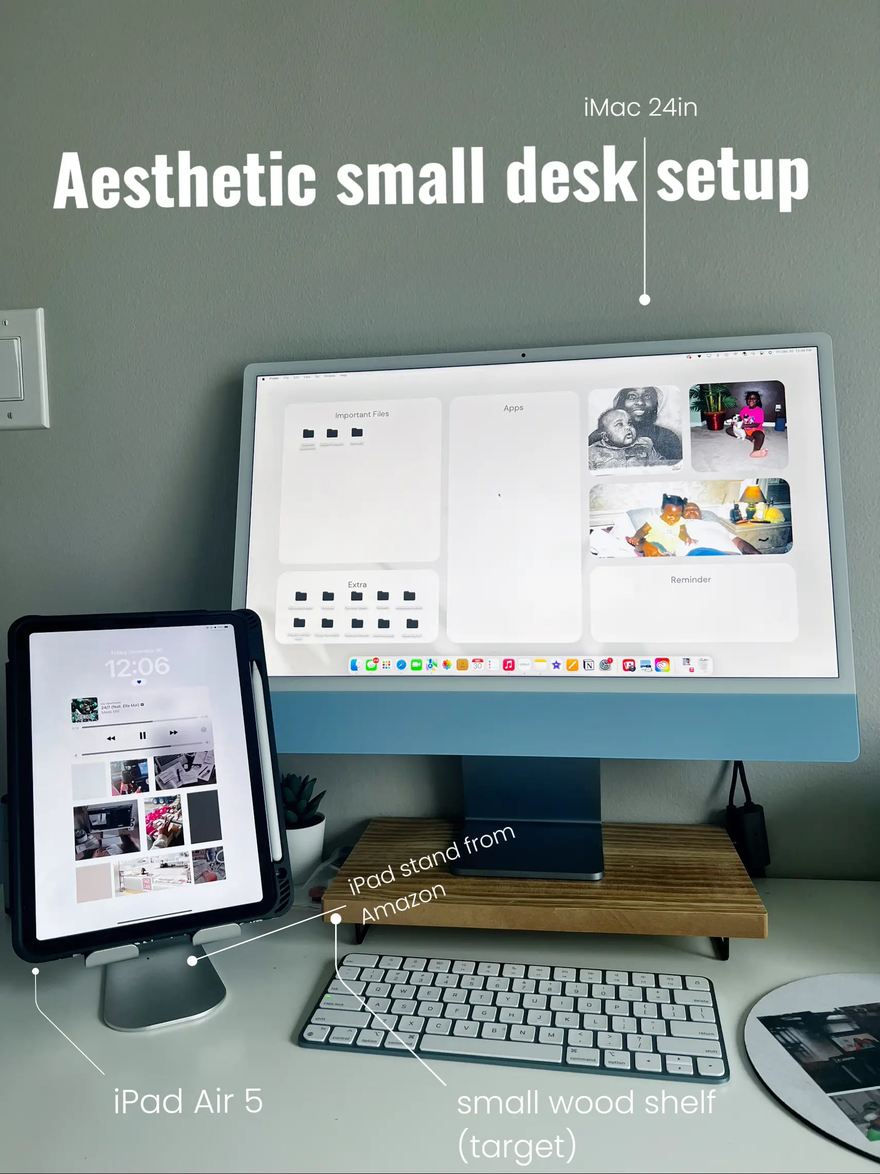 Small desk store for imac