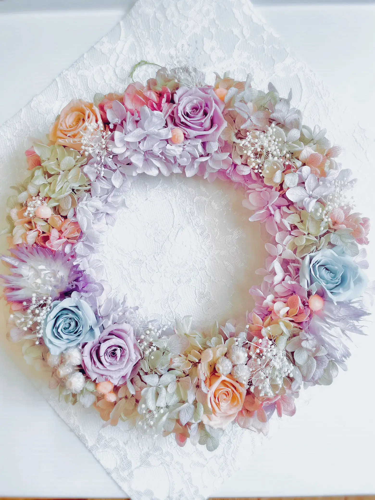 ドライフラワーꕤ︎︎バラとカーネーション スワッグꕤ︎︎花束 壁飾り