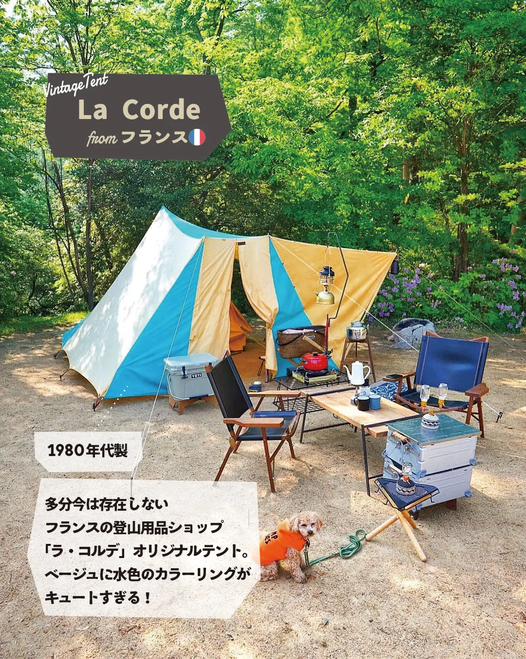 初心者にも使ってほしい！超かわいくてサスティナブル😻ヴィンテージテントの世界 | ホリデー@キャンプマニアが投稿したフォトブック | Lemon8
