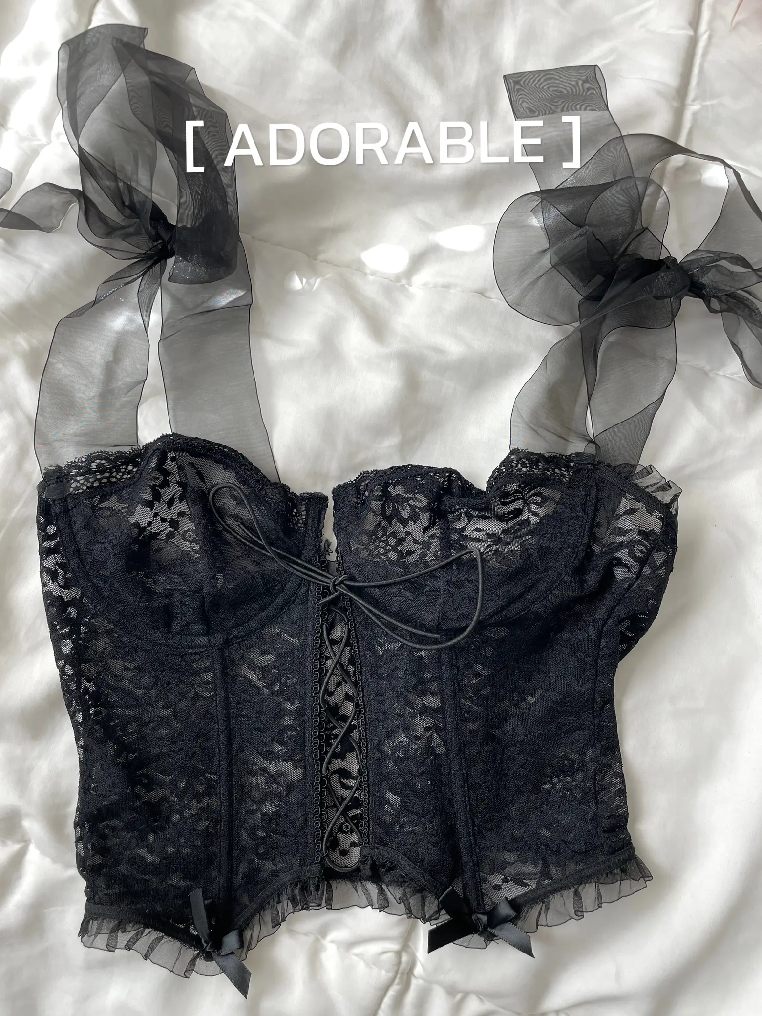 Ribbon and lace bustier, Motel