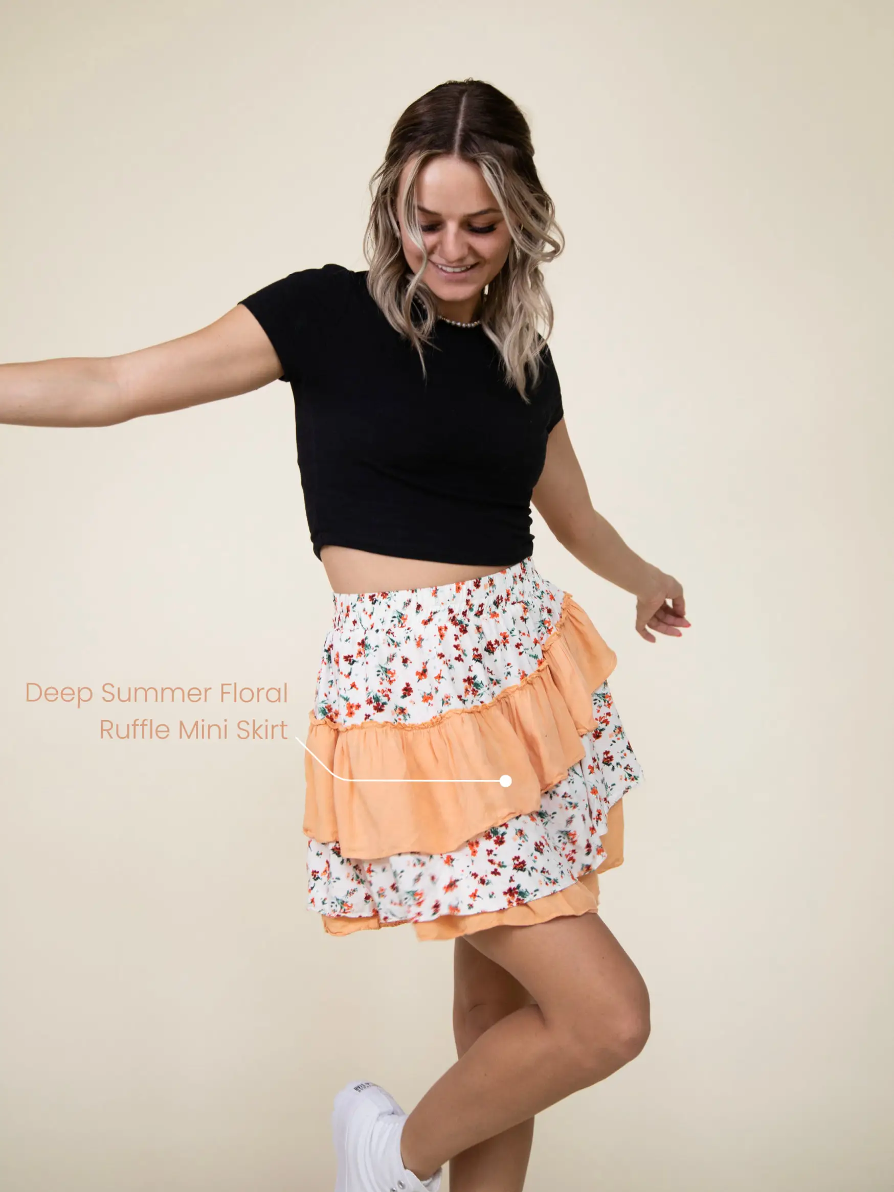 How to wear ruffle hotsell mini skirt