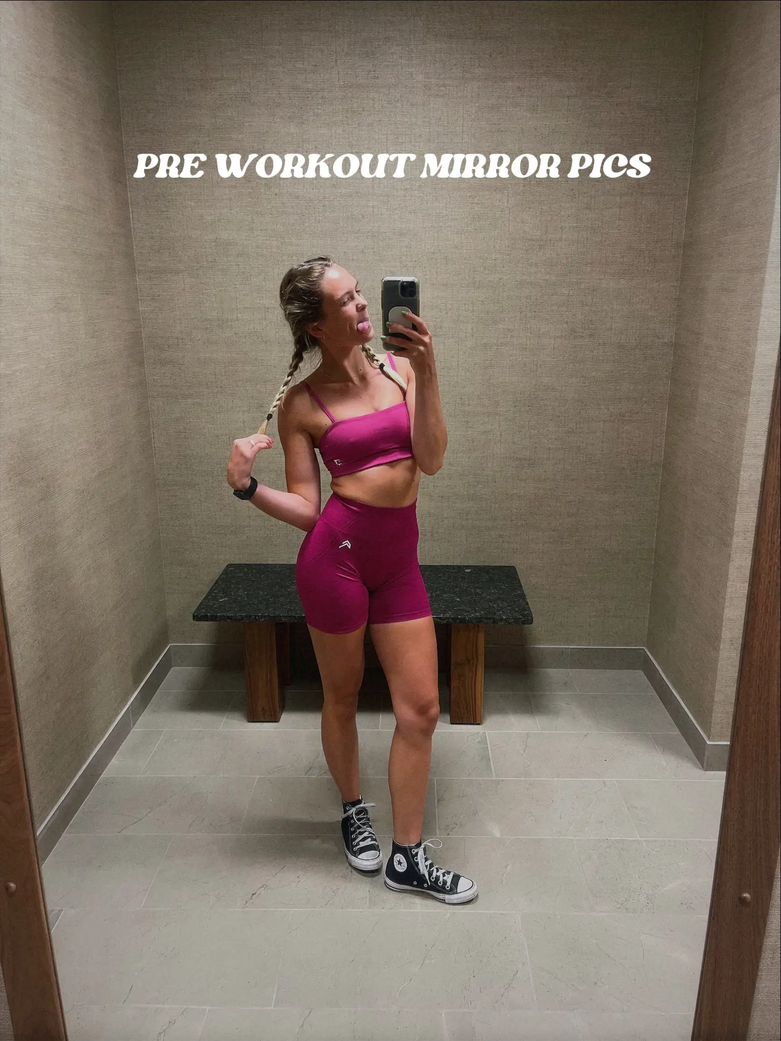 pilates girl aesthetic mirror pic