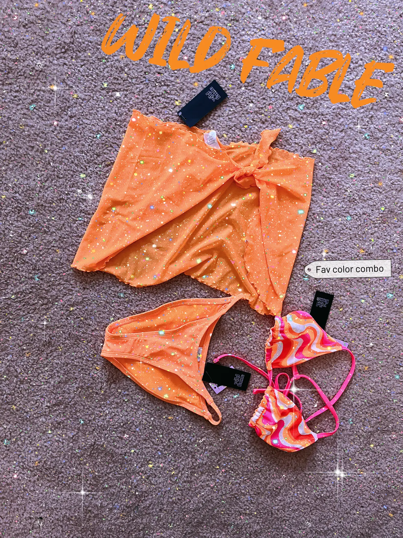 Women's Ultra High Leg Adjustable Coverage Bikini Bottom - Wild Fable™  Orange Tile Print : Target