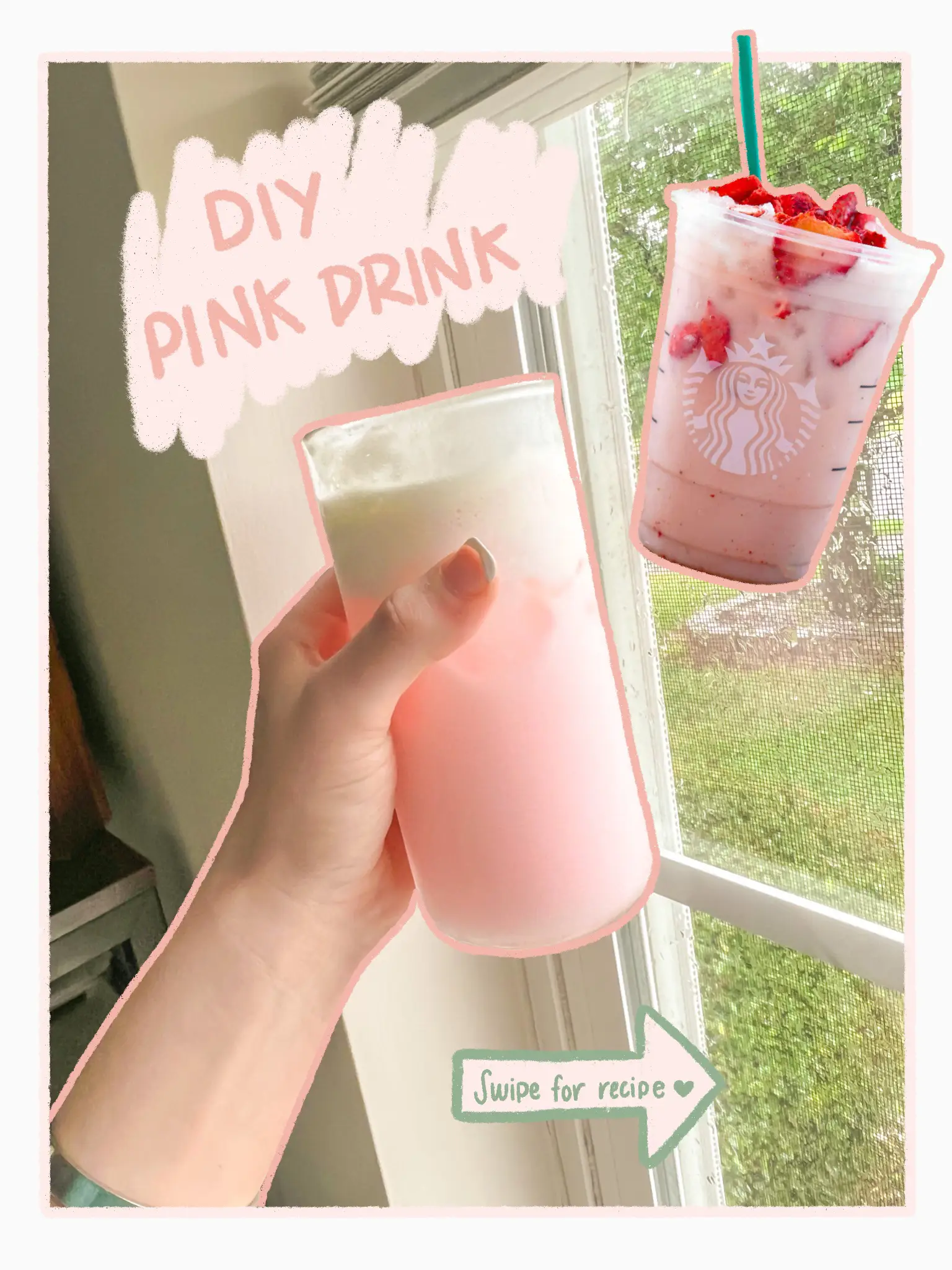 Pick your poolside sip: 💗 Pink Drink with Vanilla Sweet Cream Cold Foam 💛  Paradise Drink with Vanilla Sweet Cream Cold Foam 📷: @tehdino312