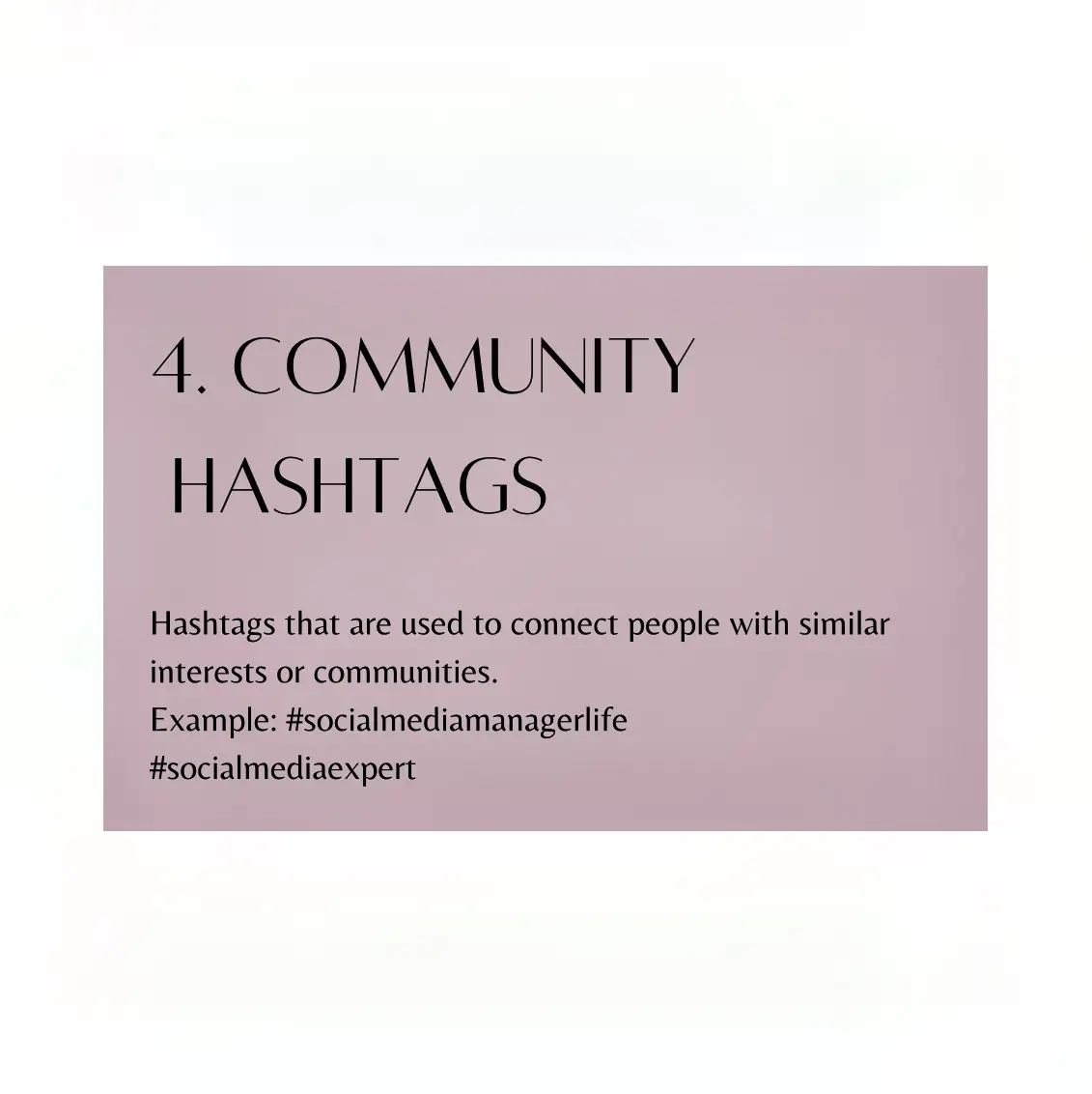 A list of hashtags used to connect people with similar interests or communities.
