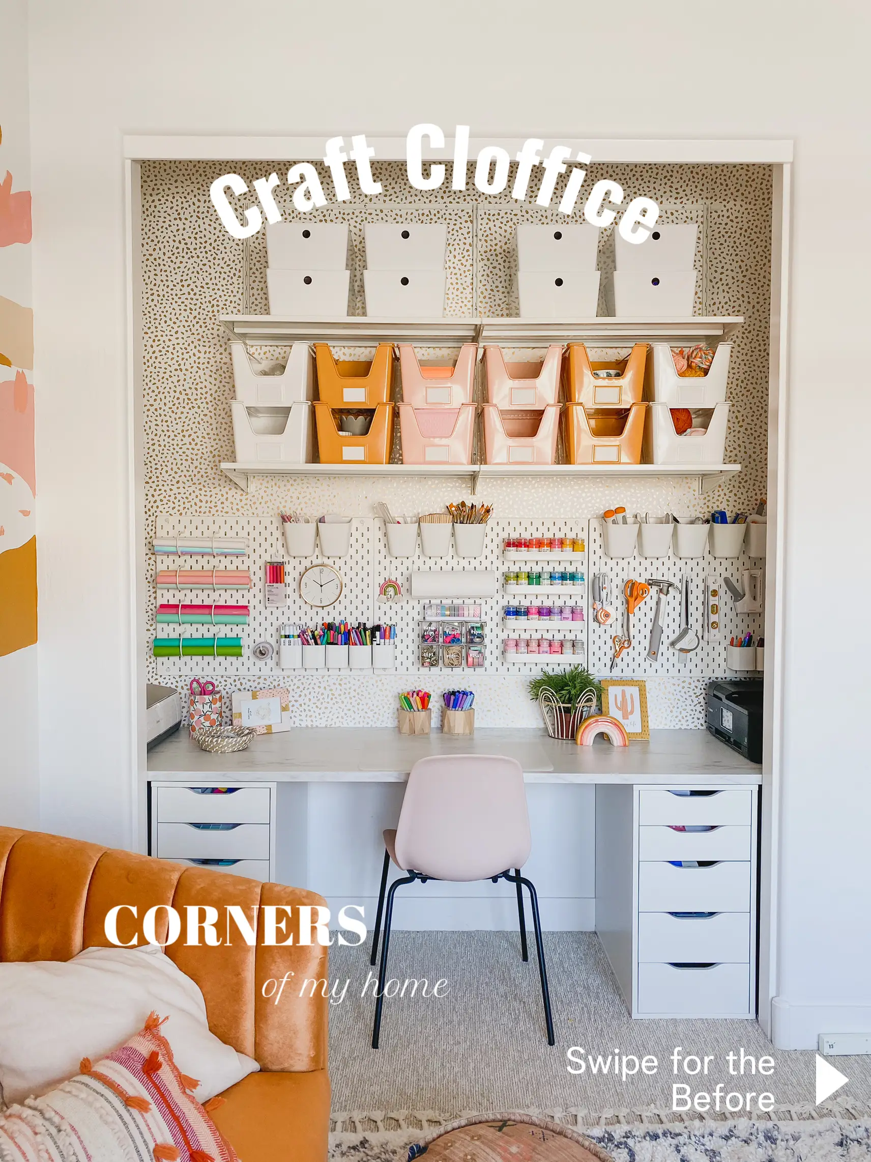 Craft Closet Office {Cloffice} Small Space Series