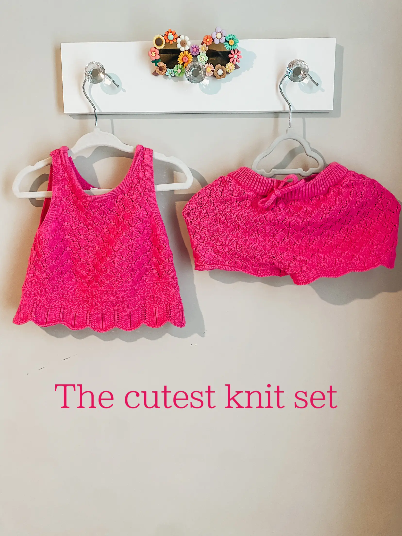 Girls Fall Set, Alissa Pink Waffle Knit Legging Set