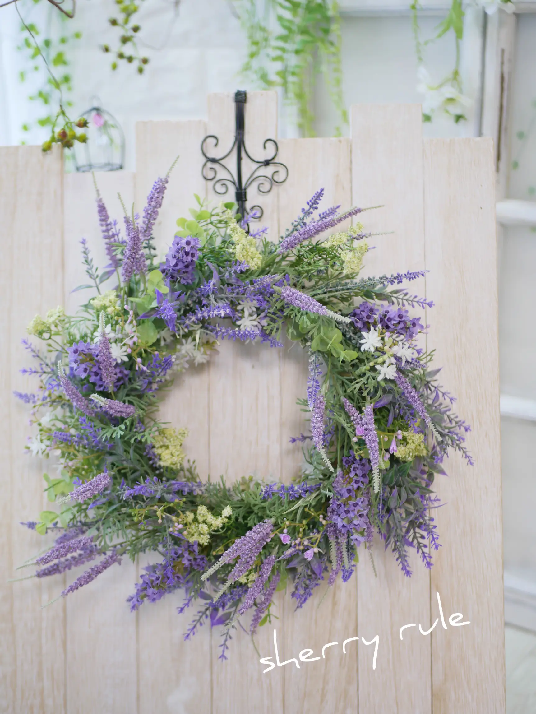 ニュアンスカラー♡アーティフィシャルリース　ハンドメイド　ラベンダー ニュアンスカラー♡アーティフィシャルリースハンドメイドラベンダー