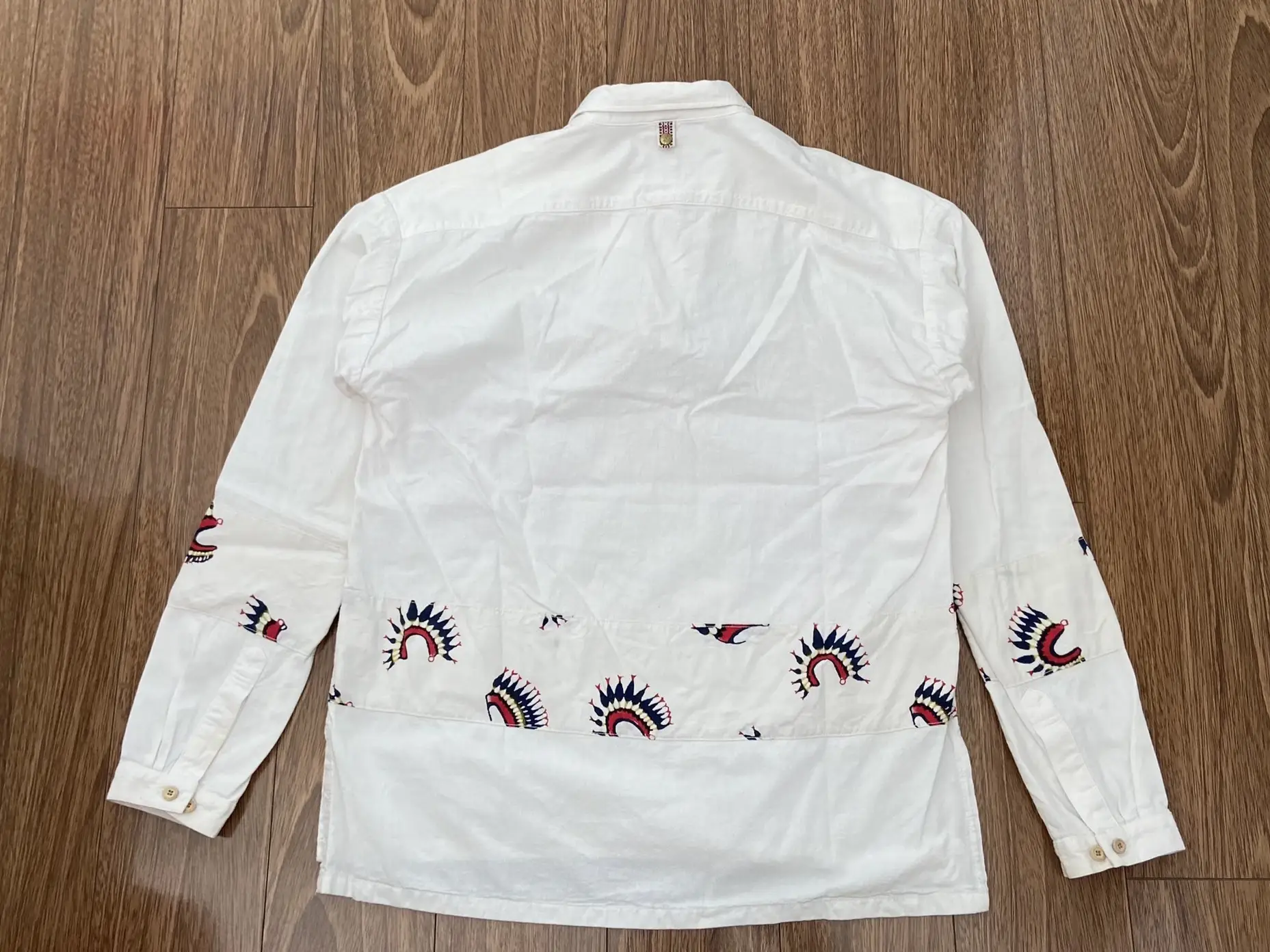 visvim KERCHIEF BORDER TUNIC SHIRT | alfasaac.com