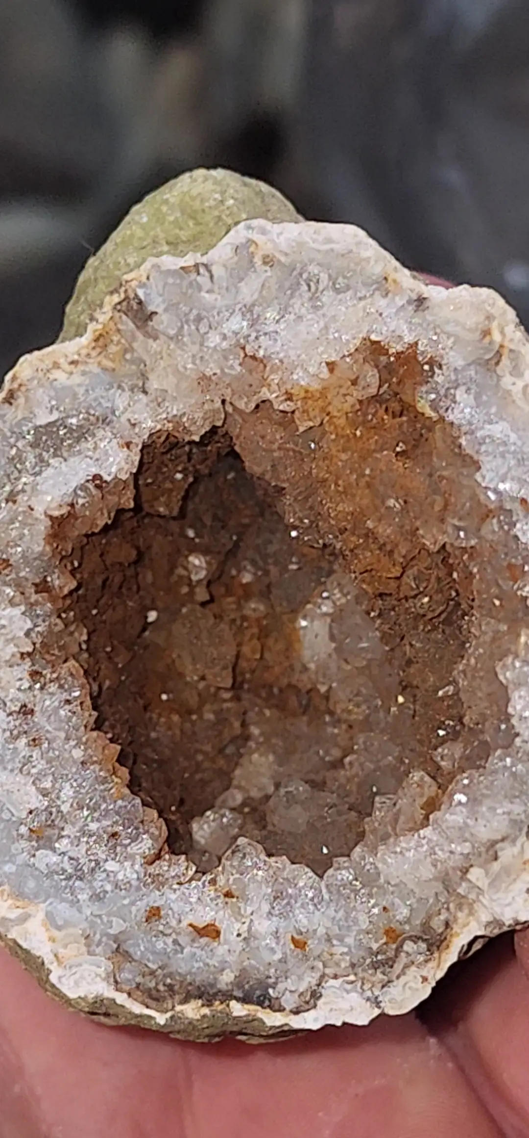 Breaking Open a Keokuk Geode with Crystals Inside 