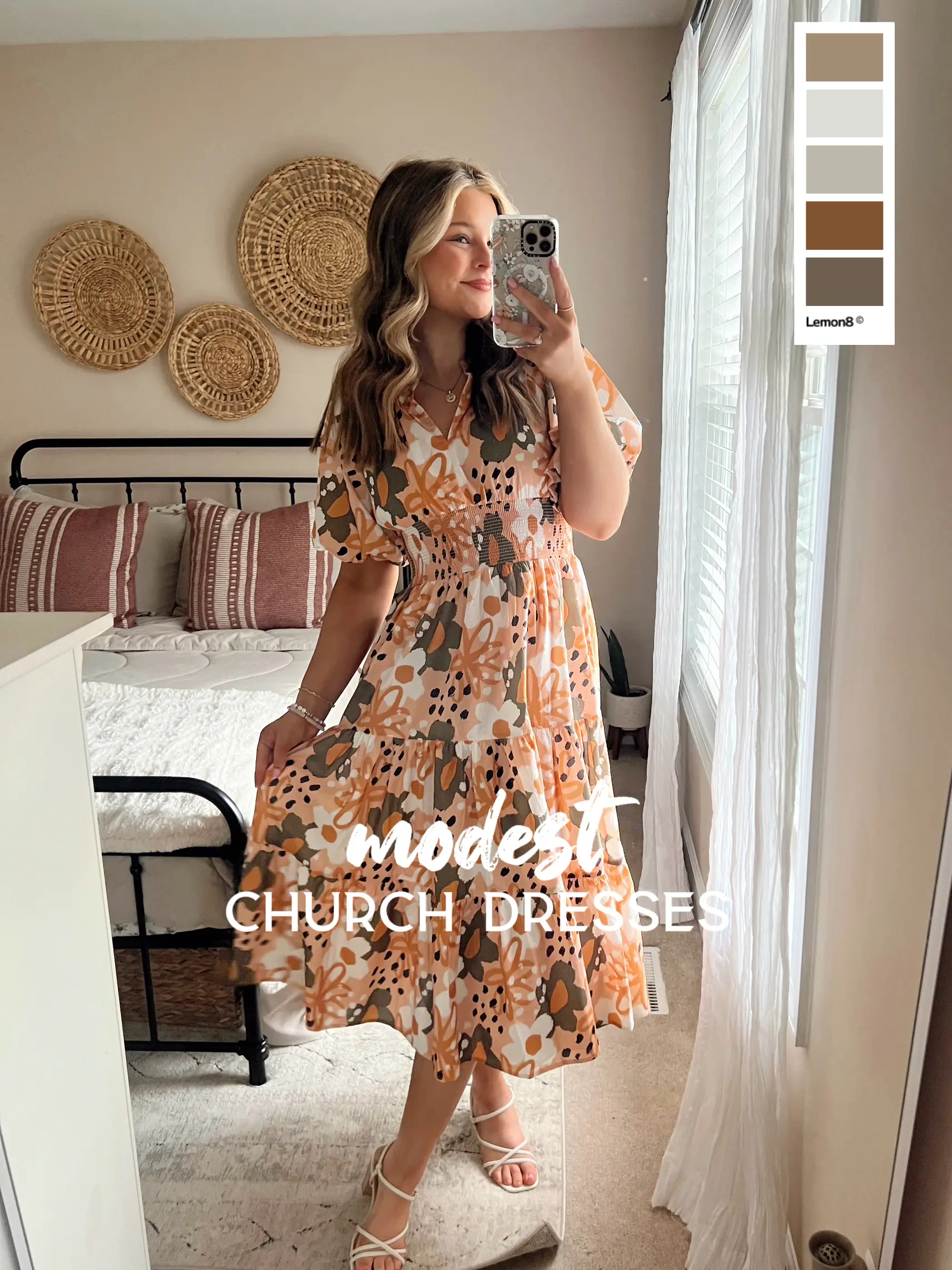 Melody Modest Loose Fit SPring Dress with Floral Print – Apostolic