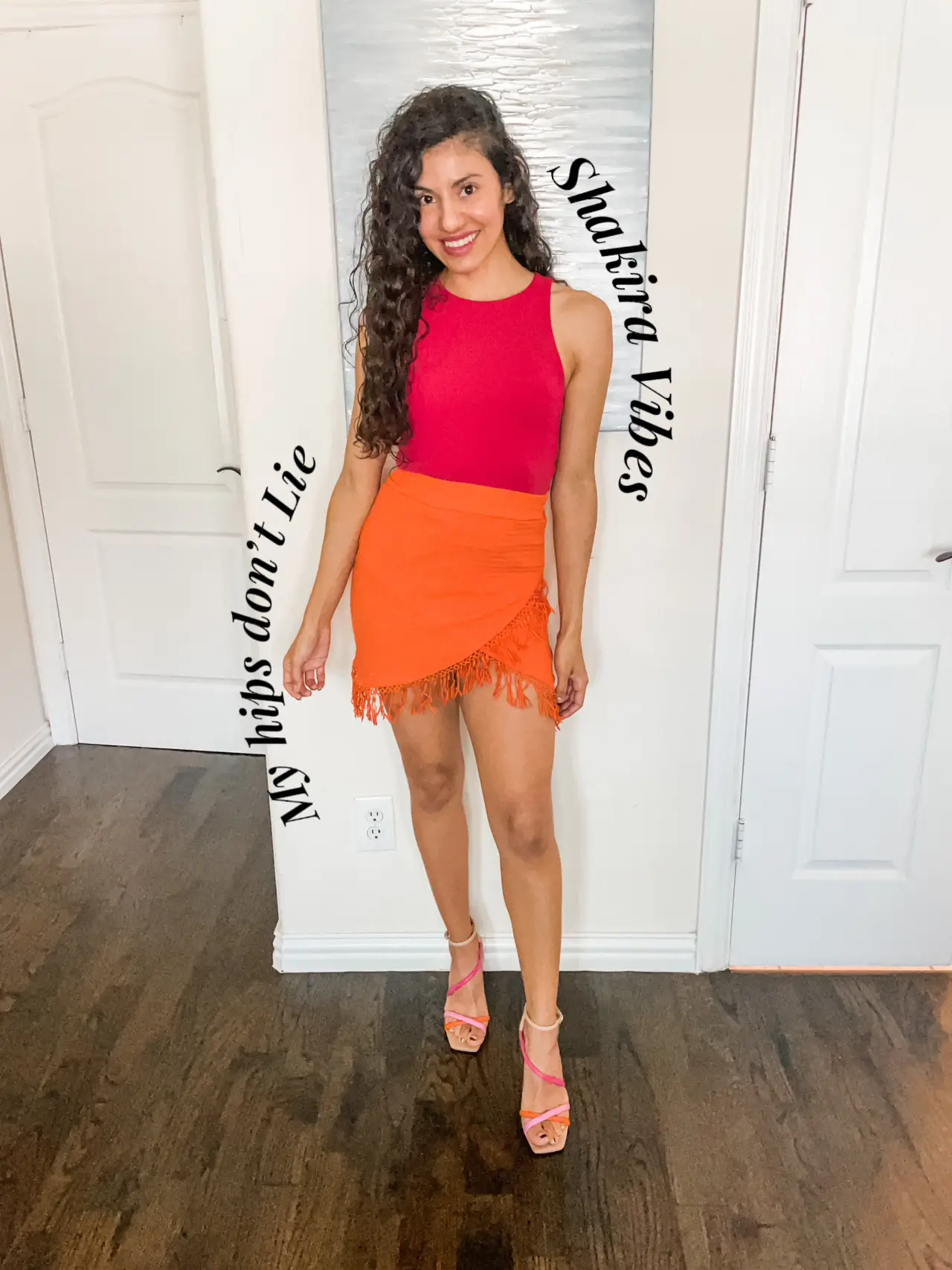 Orange hotsell skirt shakira