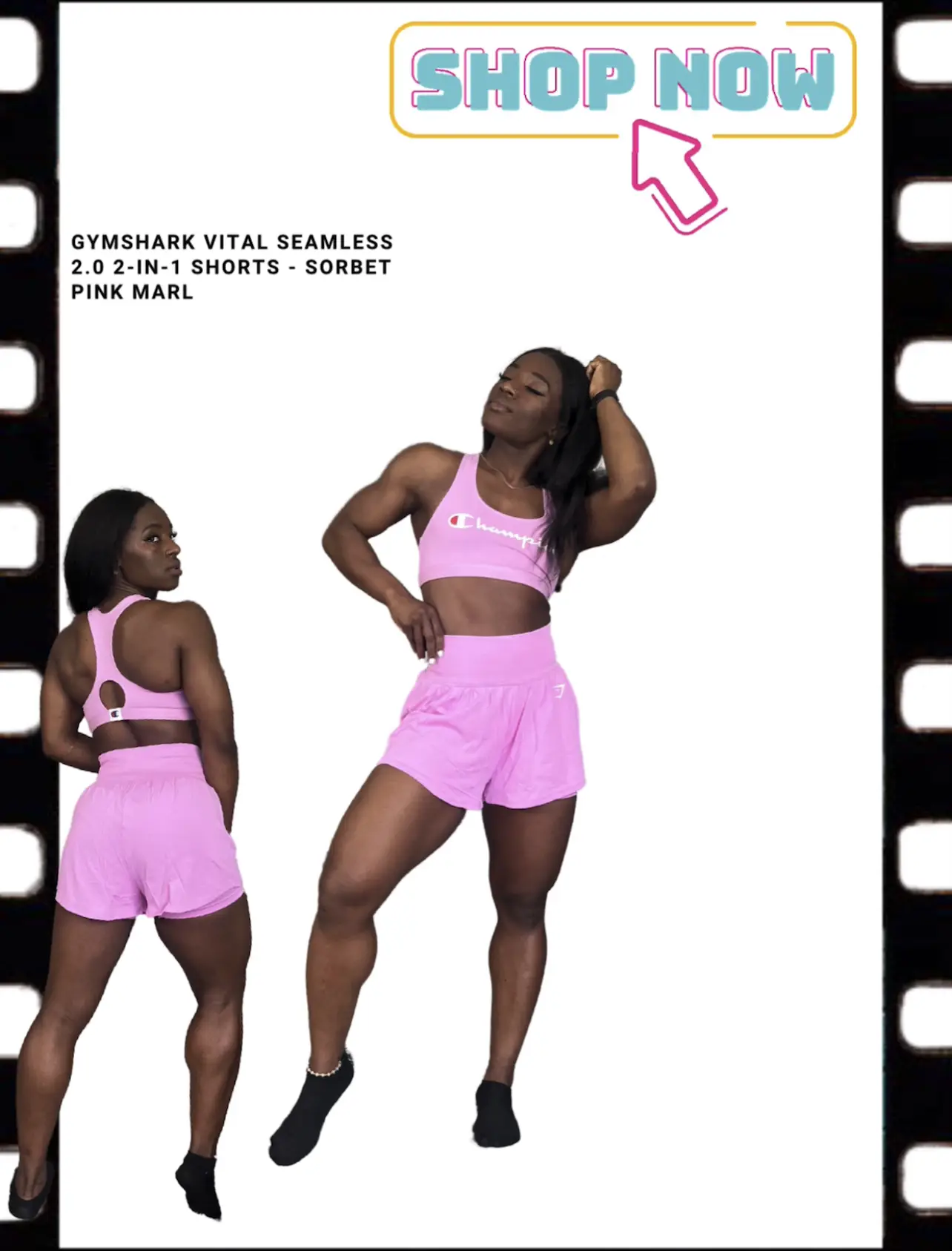 Gymshark Vital Seamless 2.0 2-in-1 Shorts - Sorbet Pink Marl