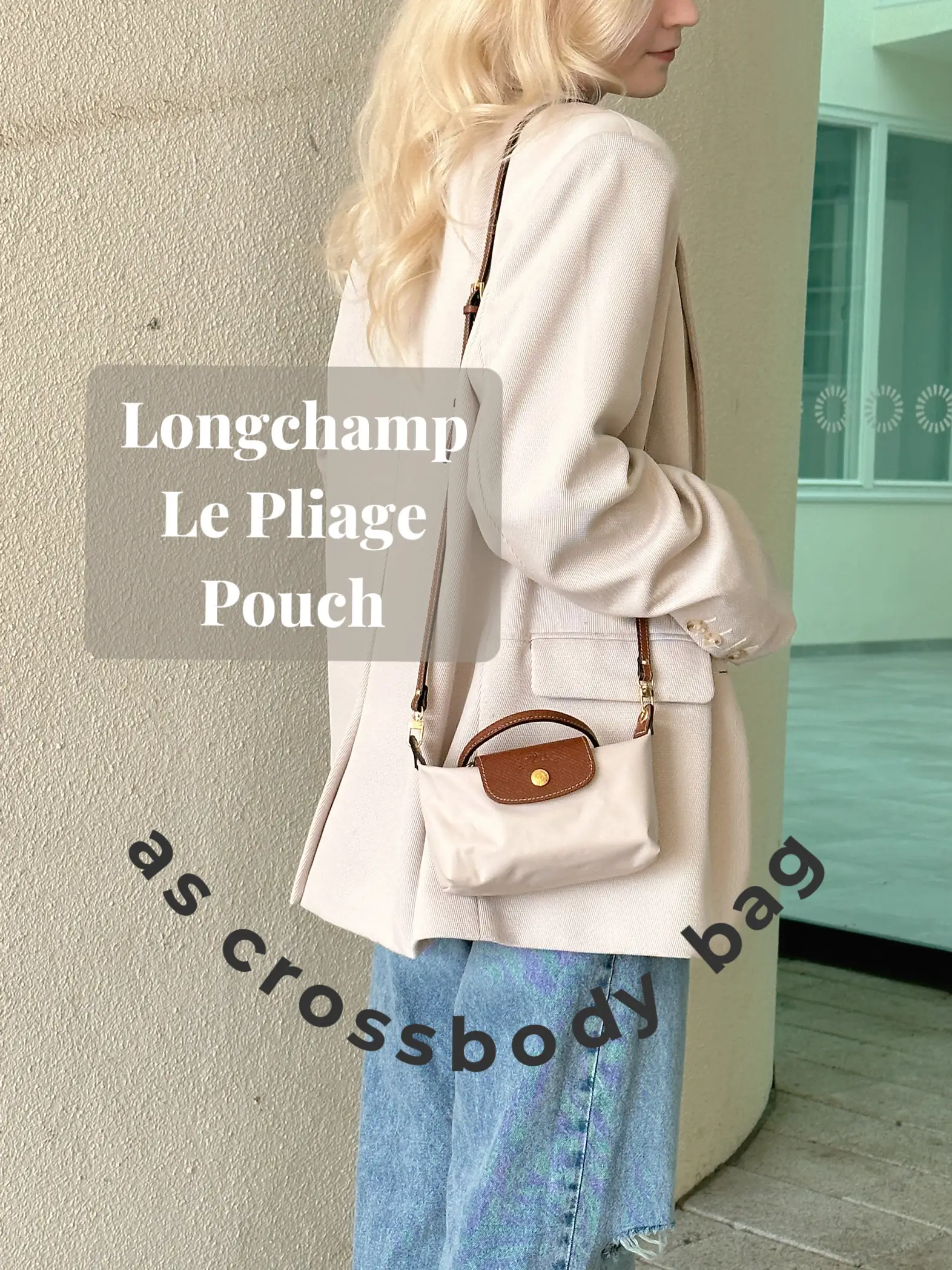 LONGCHAMP LE PLIAGE POUCH With Handle to mini CROSSBODY bag, HOW TO, MOD SHOTS