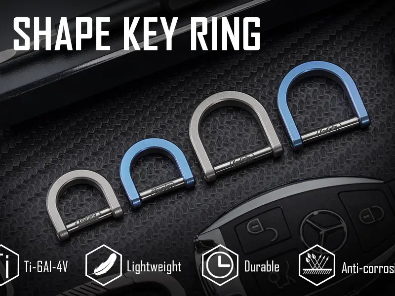 KeyUnity KA17 Titanium D Shaped Key Ring