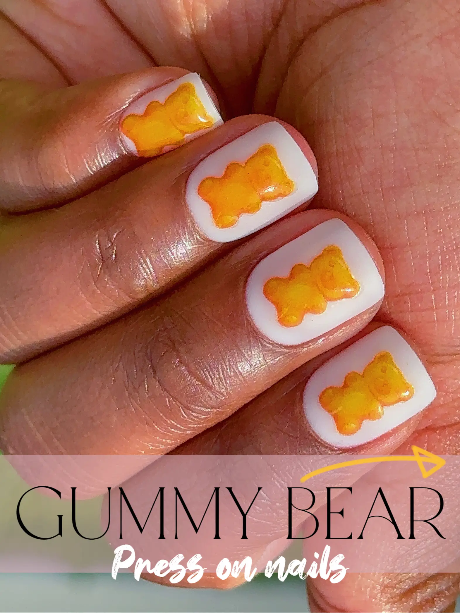 Kawaii Gummy Bear Press on Charm Nails 