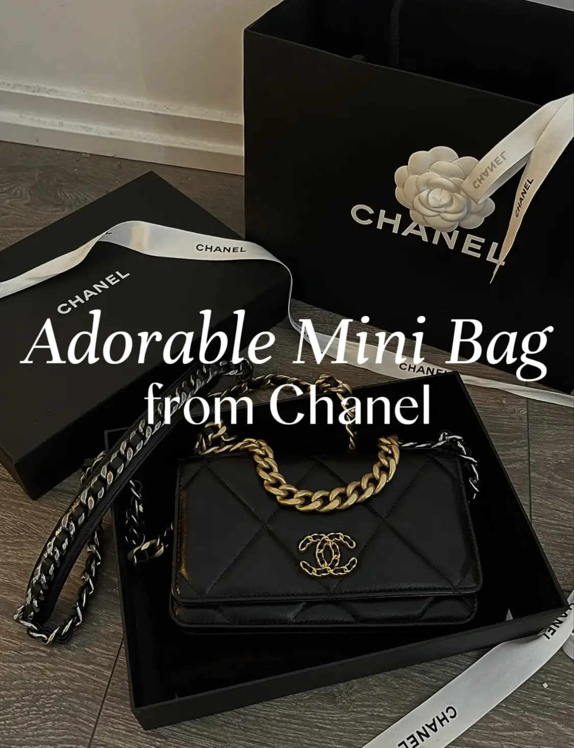 CHANEL 20B Vanity Case Pearl Embellished Logo Handle & Charm *New