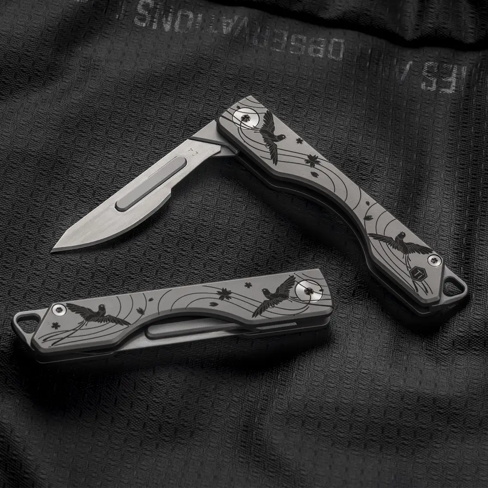 KeyUnity KK01 Titanium Folding Knife, Utility EDC Pocket Knife