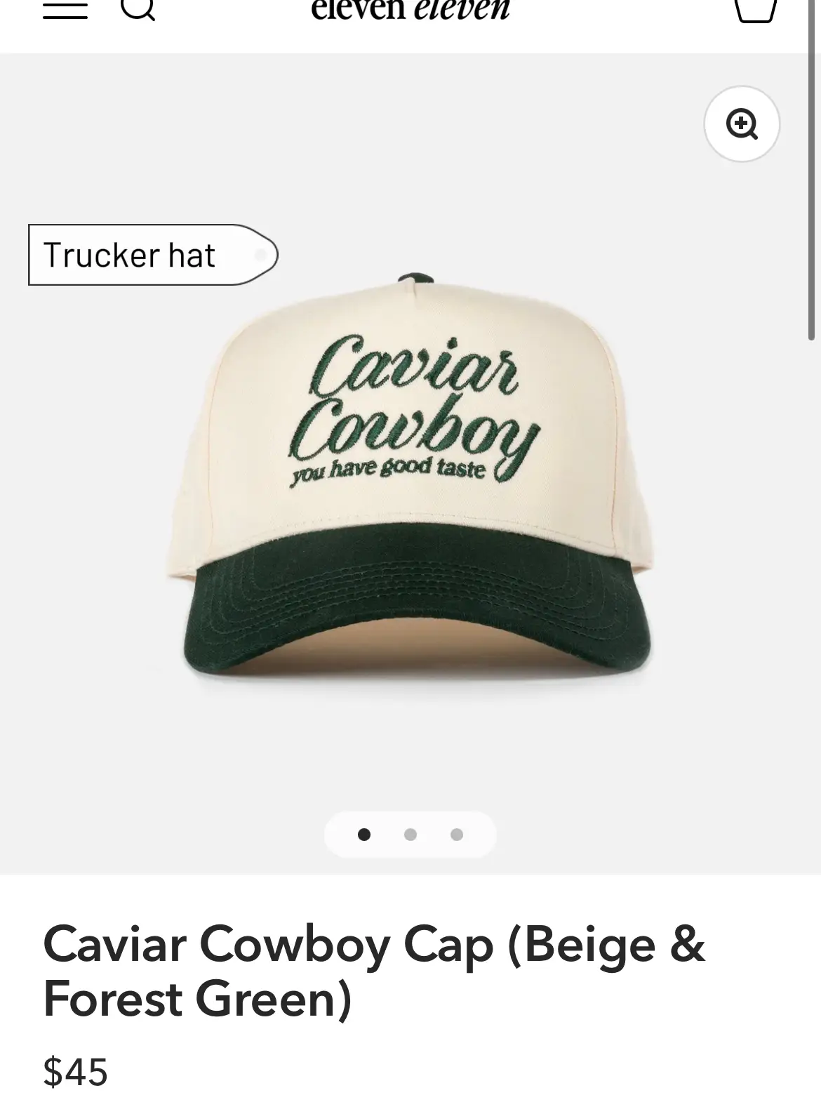 Caviar Cowboy Cap (Beige & Forest Green)