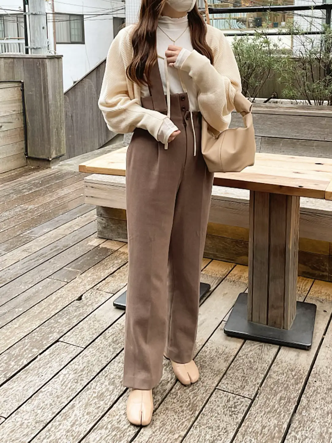 hinari ウェーブデザインミドルコート ベージュ Mさん専用】 hinari