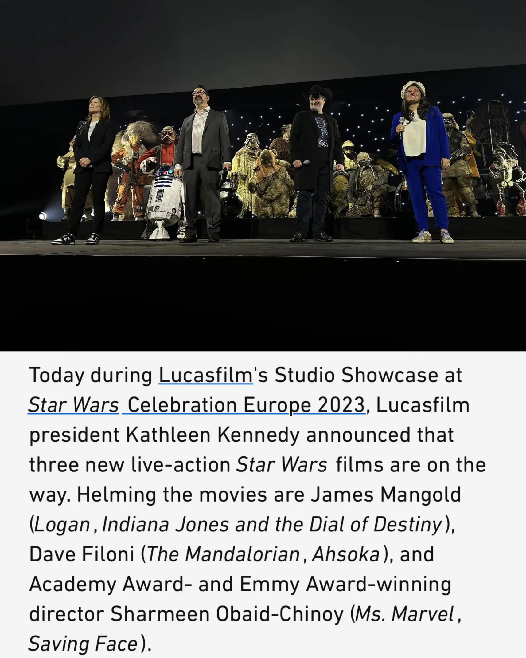SWCE 2023: Three New Star Wars Movies Announced