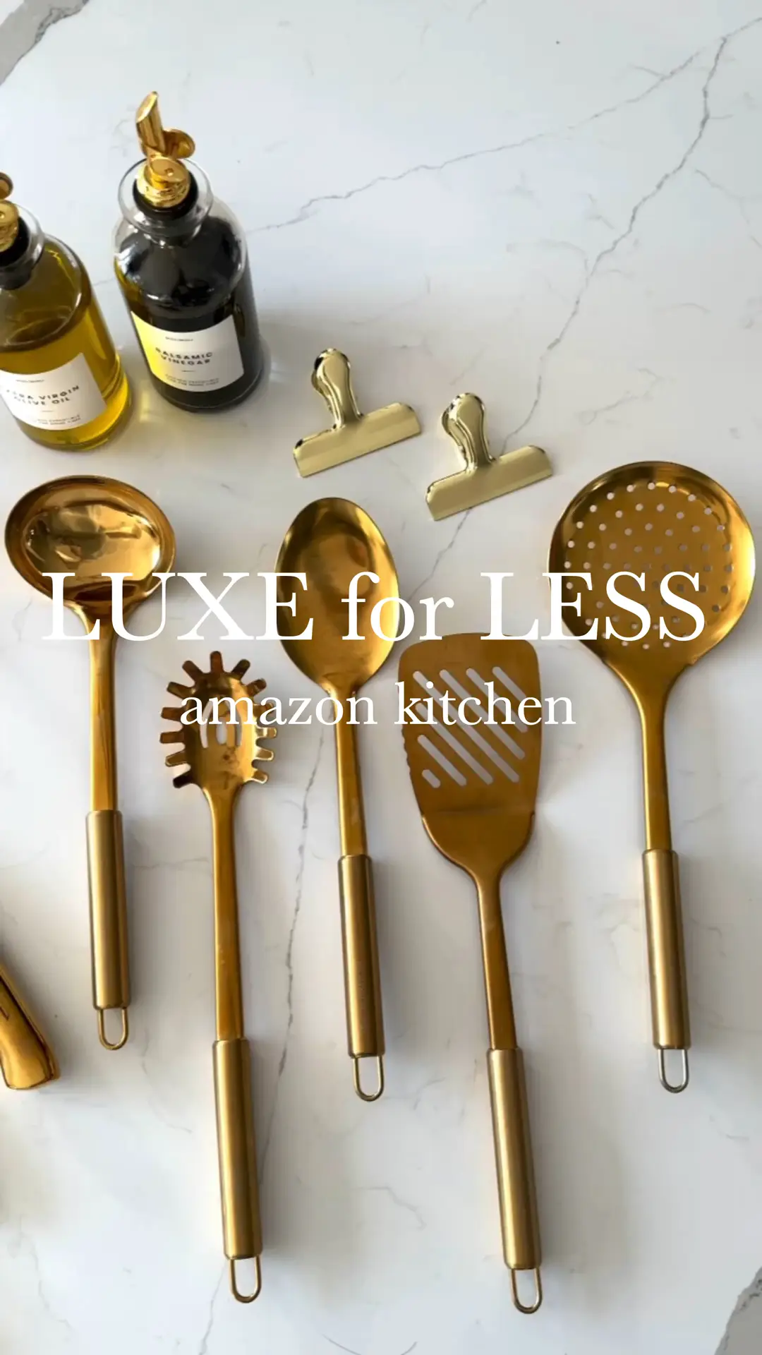White & Gold Kitchen Tools and Gadgets - Luxe 8PC Cooking Tools
