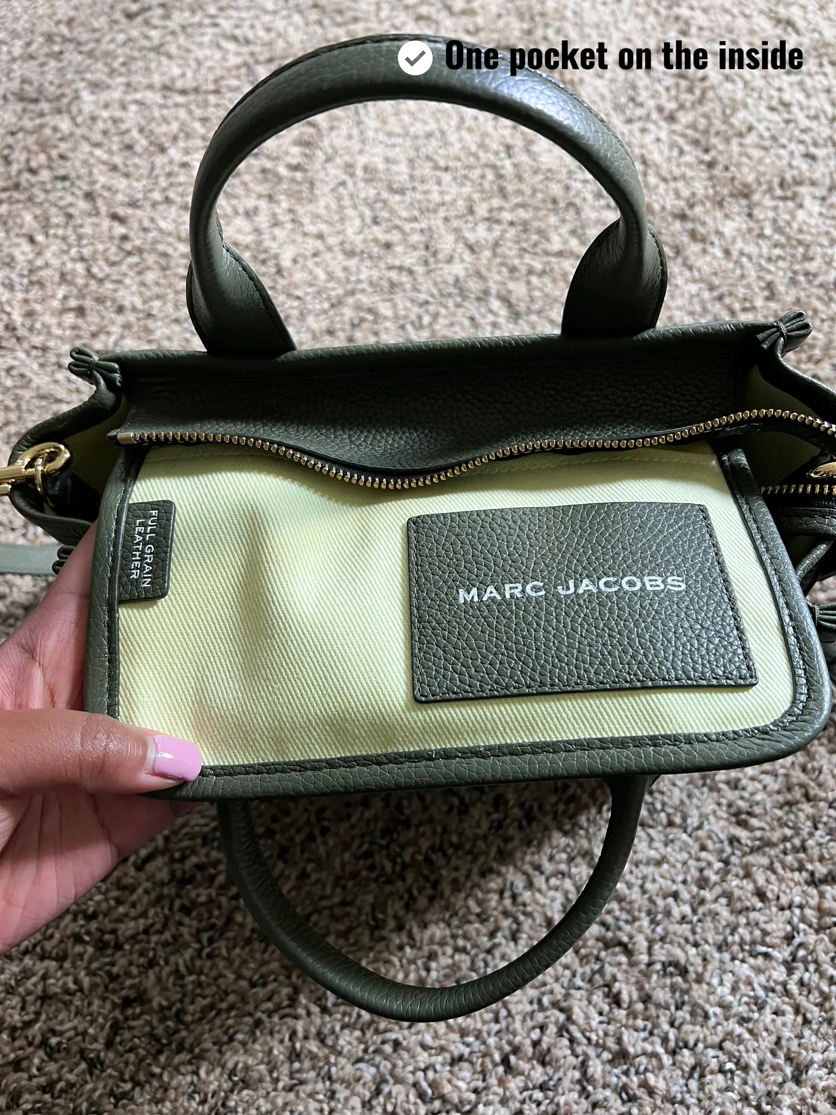 MARC JACOBS MINI LEATHER TOTE BAG CEMENT UNBOXING - FIRST