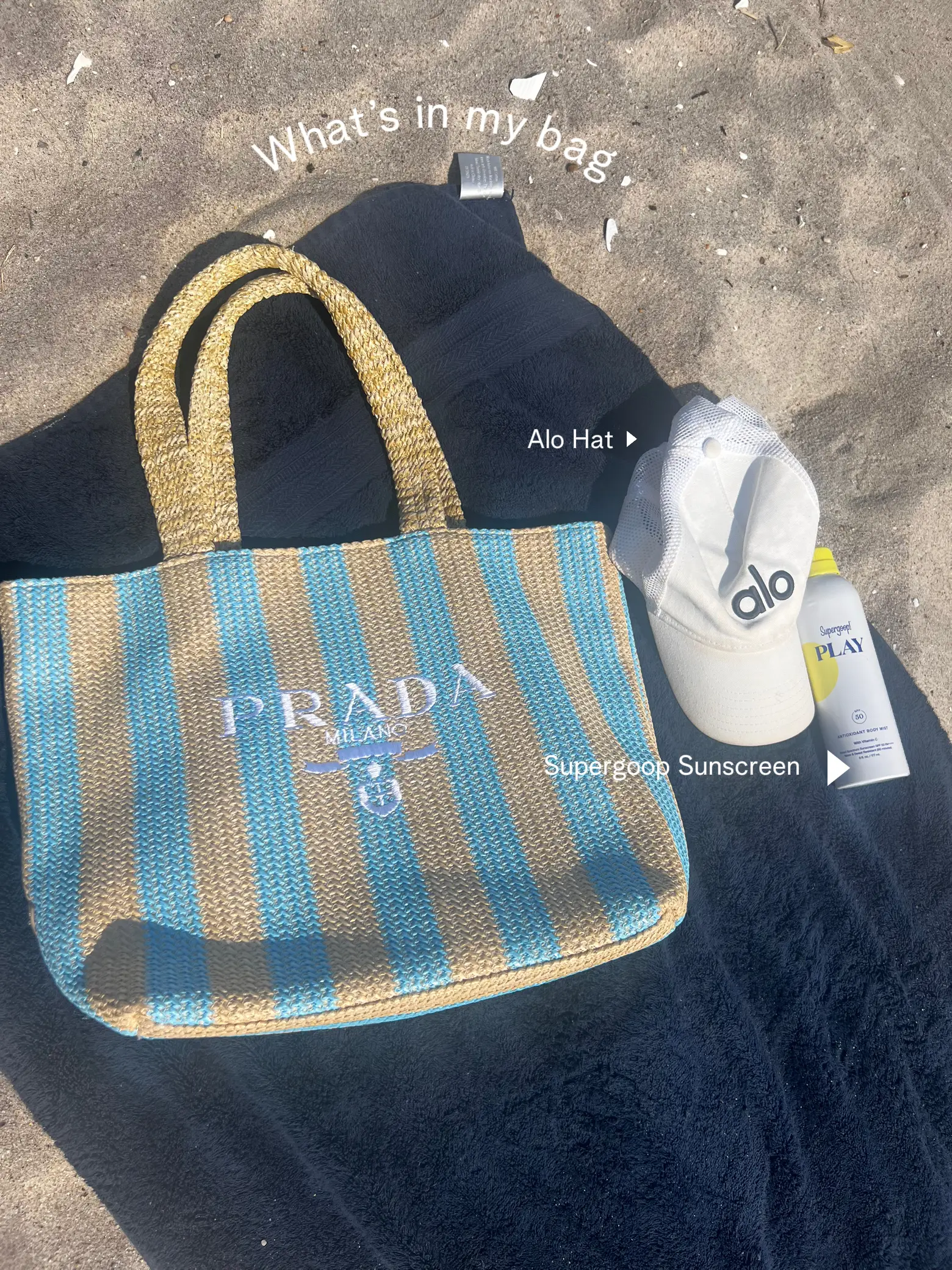Prada beach bag like new Beige Leather Cotton ref.688217 - Joli Closet