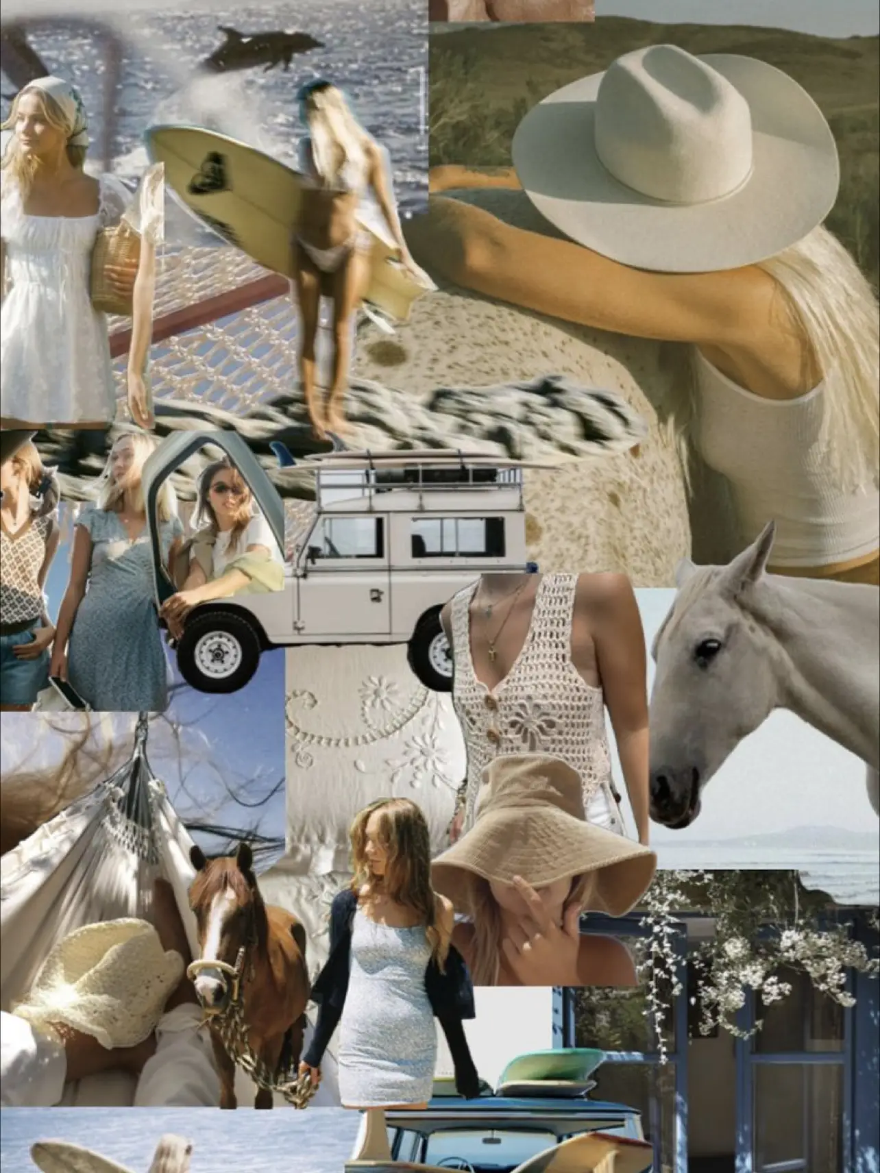  A collage of photos of a woman in a white dress and a man.