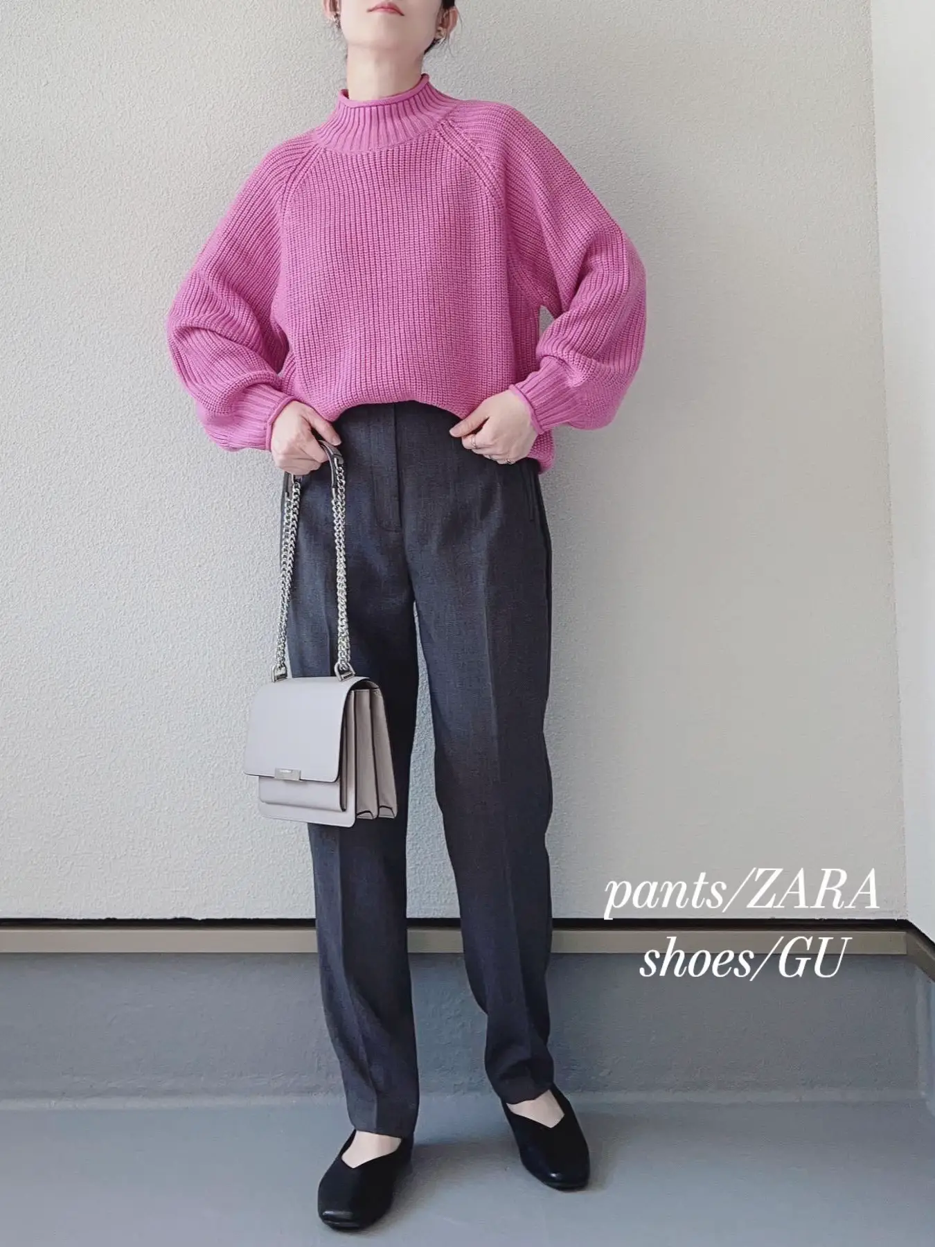 【大きいサイズ3L】アラン編みがおしゃれな♡秋ピンクニットアップ新品☆フレア袖