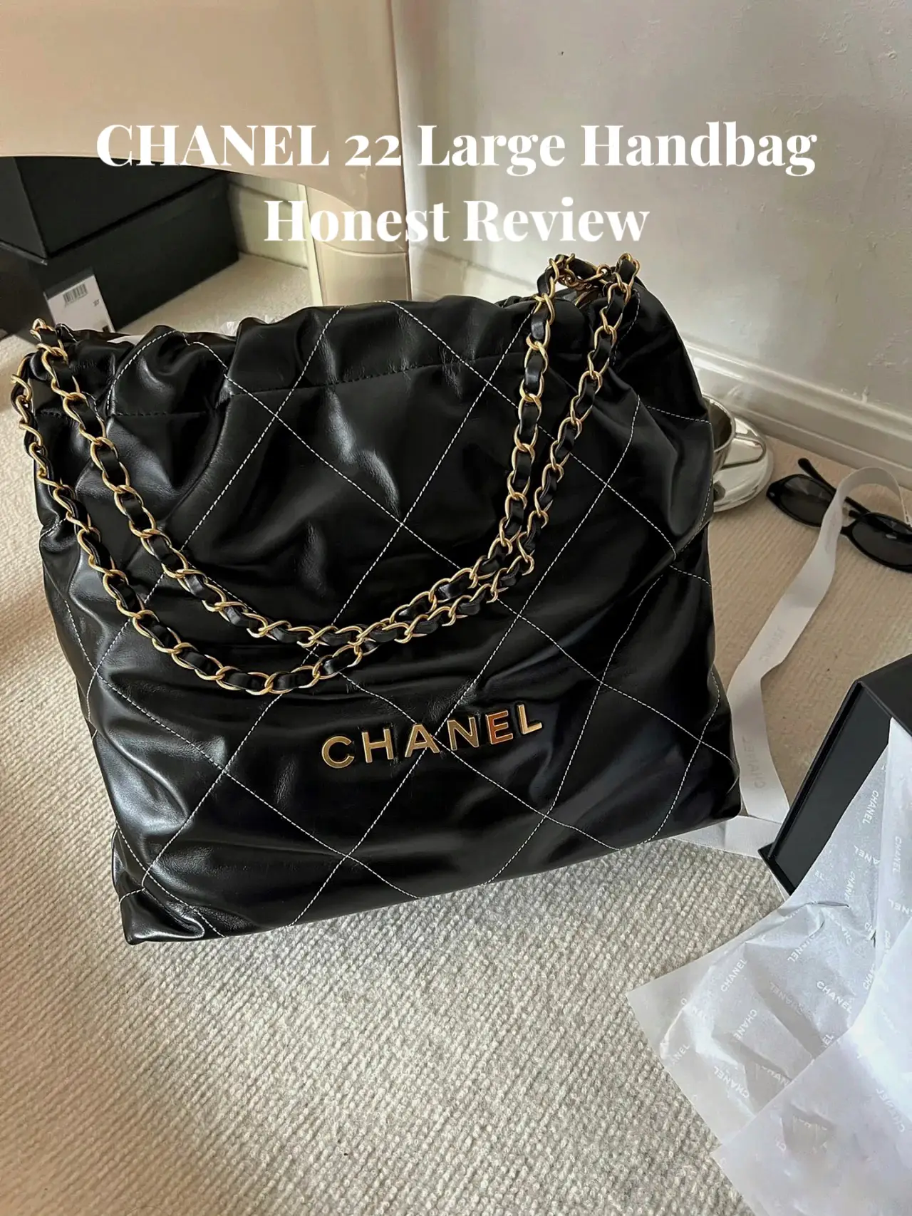black chanel 22 bag large