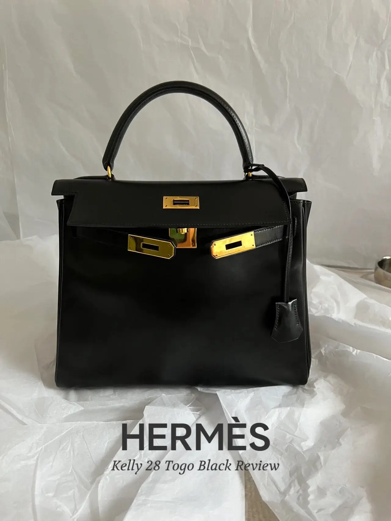 Hermes Box Kelly 32 Black and gold hardware first Kelly unboxing