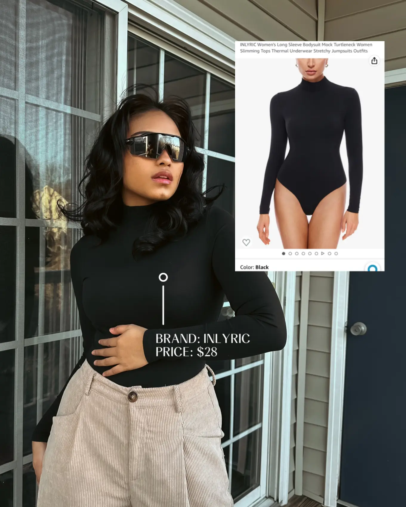 PUMIEY Women's Crew Neck Long Sleeve Bodysuit Sexy Tops Sharp Collection :  : Clothing, Shoes & Accessories