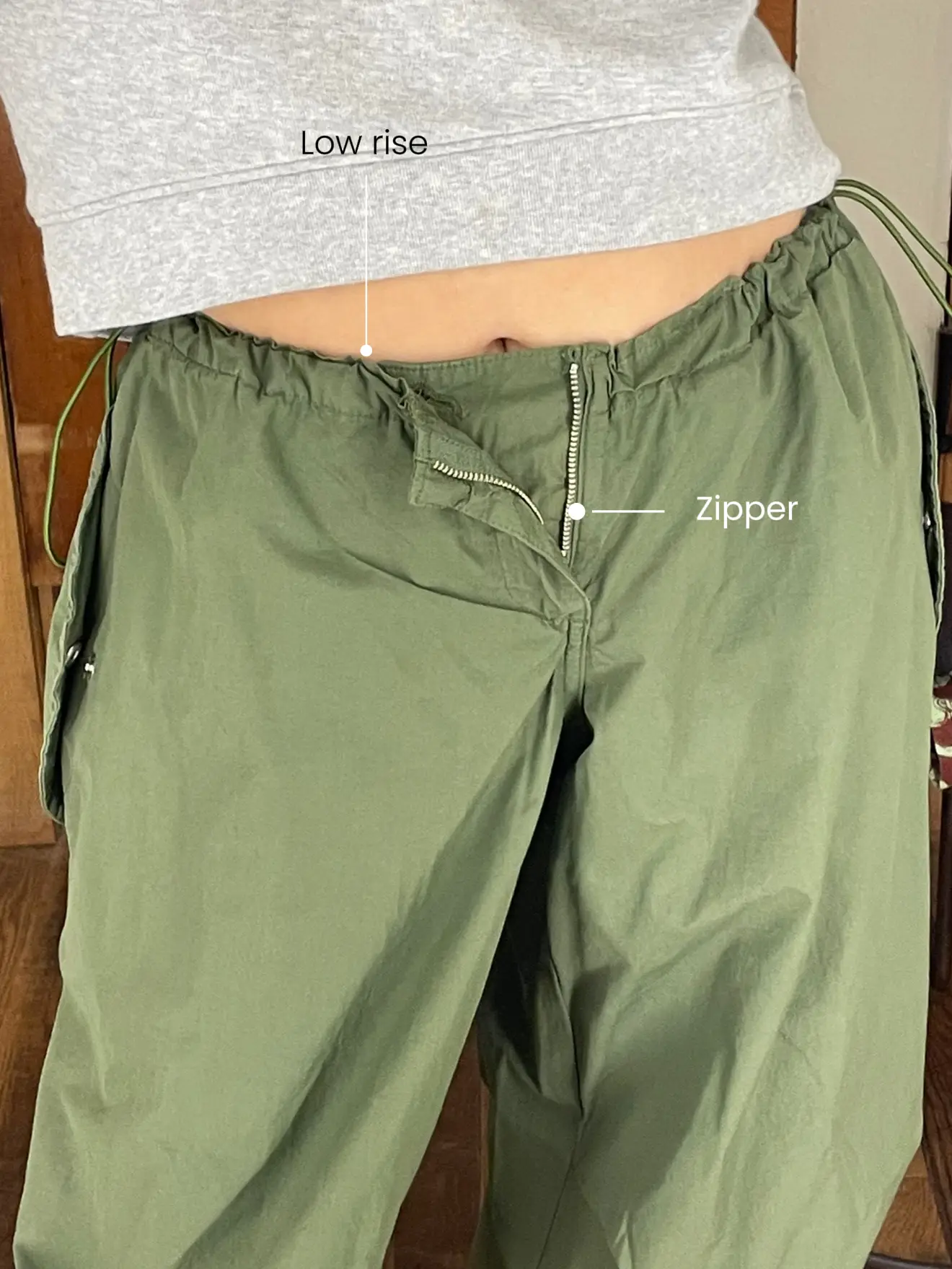 PacSun Green Low Rise Wide Leg Cargo Pants