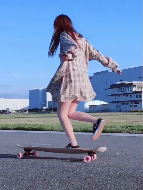 韓国の女の子に憧れて🏹6年前のロングスケートボード練習動画