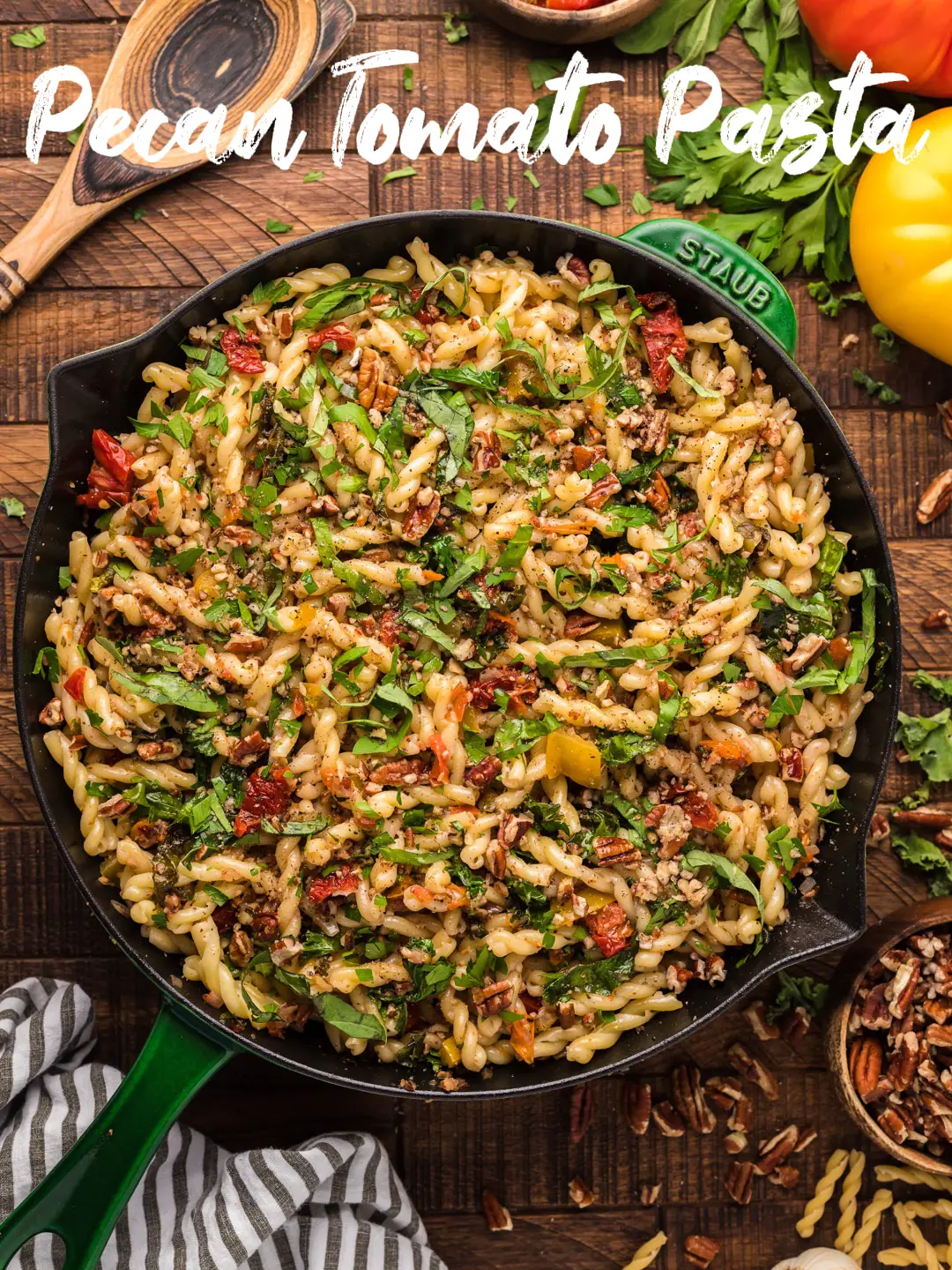 Cajun Pasta with Pecan Breadcrumbs