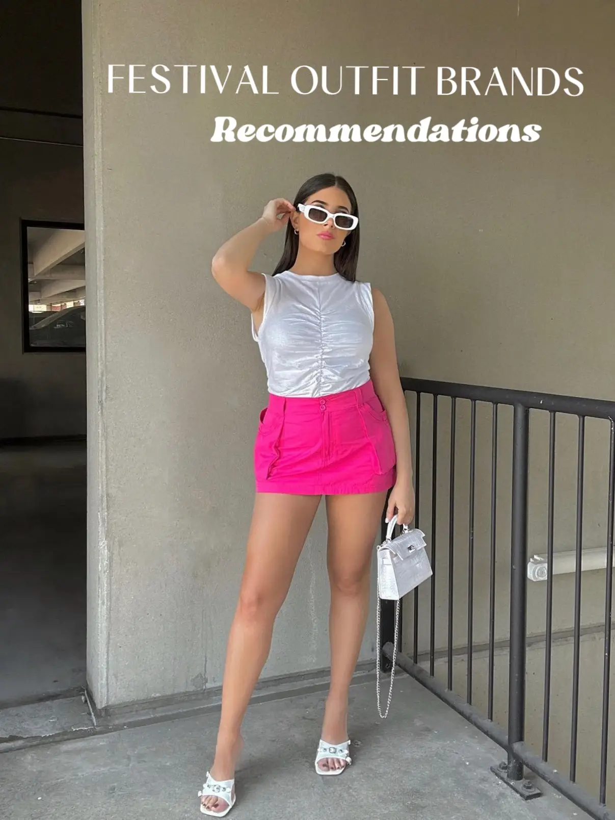 Hot pink festival top outfit