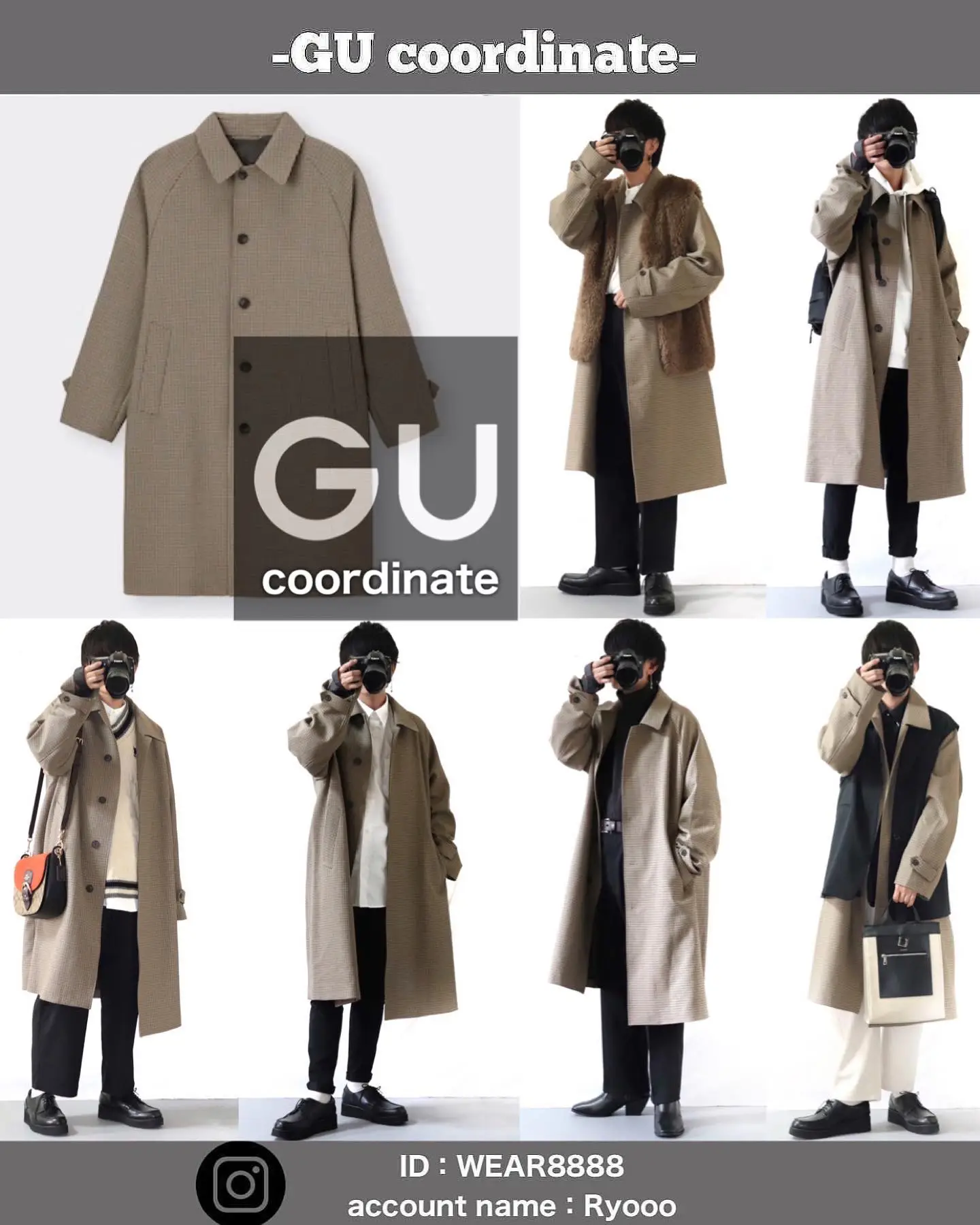 GU新作、人気チェックコート着回し🧥 | Ryooo／GUコーデが投稿した