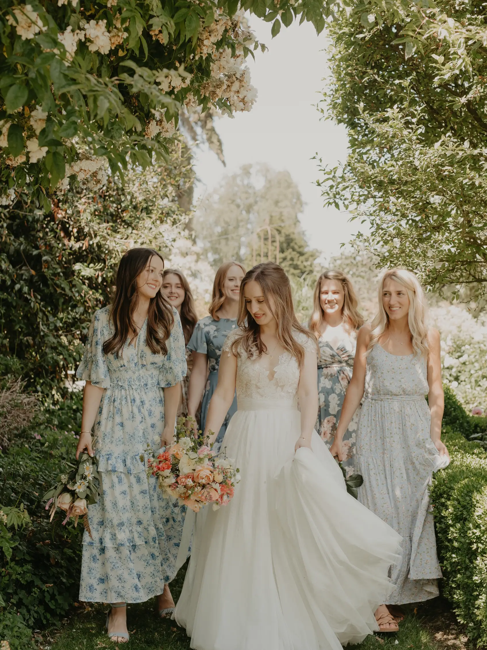 Floral mismatched bridesmaid dresses 💐 | Gallery posted by Courtney Lane |  Lemon8