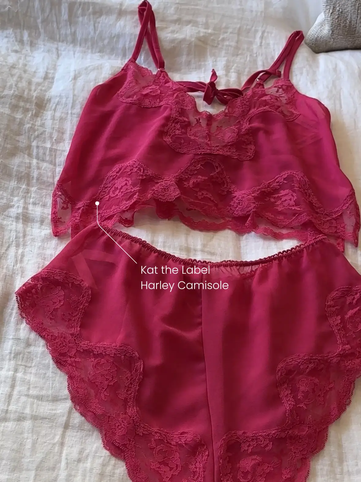 KAT THE LABEL Harley Camisole in Hot Pink