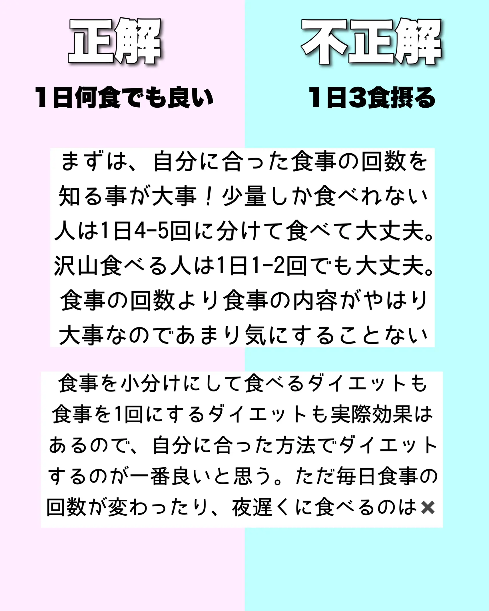 ダイエットの正解不正解／正しい知識がないと逆に太る